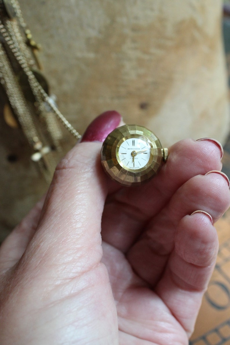 Let us Begin Lariat Necklace w/Rare Our Lady of the Rosary Pompeii Medal,Rare Mechanical Swiss Baroness Ball Watch,Antique Medals+More!