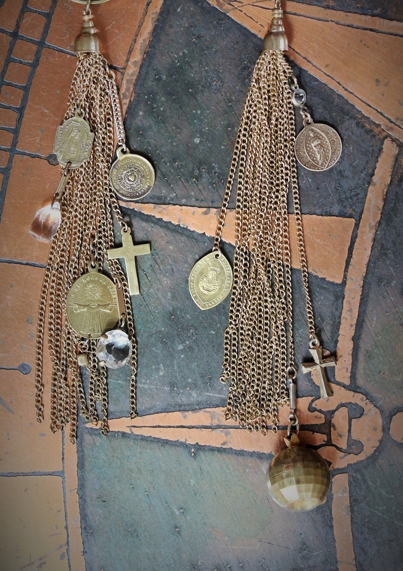 Let us Begin Lariat Necklace w/Rare Our Lady of the Rosary Pompeii Medal,Rare Mechanical Swiss Baroness Ball Watch,Antique Medals+More!