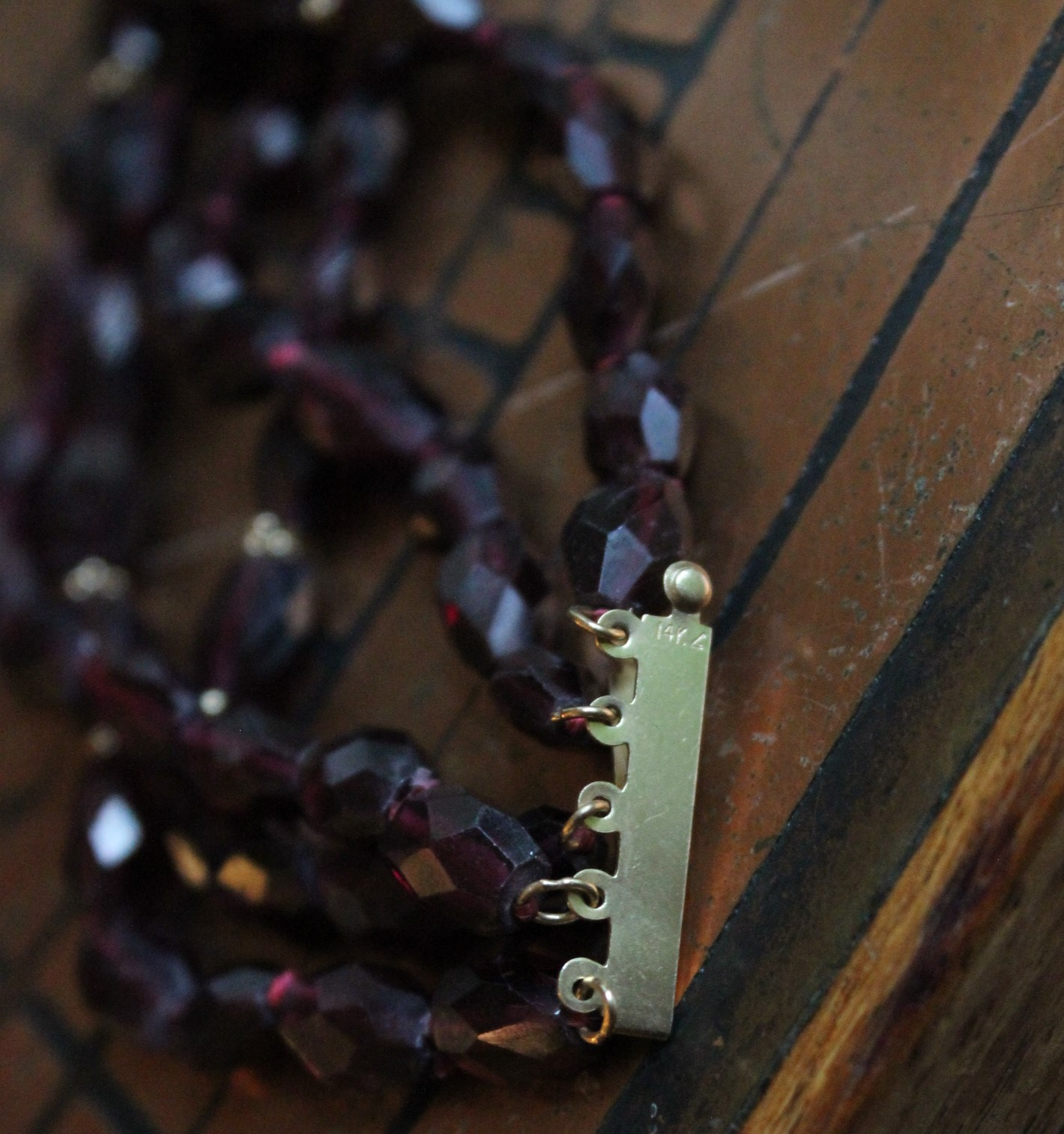 Incredible Faceted Pyrope Garnet Set with 2 Necklaces & 2 Bracelets, 14K Beads and Clasps