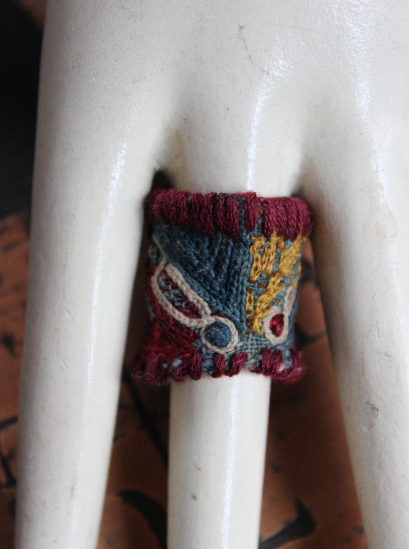 Antique Lambani Gypsy Textile Ring - Free with purchase of Matching Cuff Bracelet!