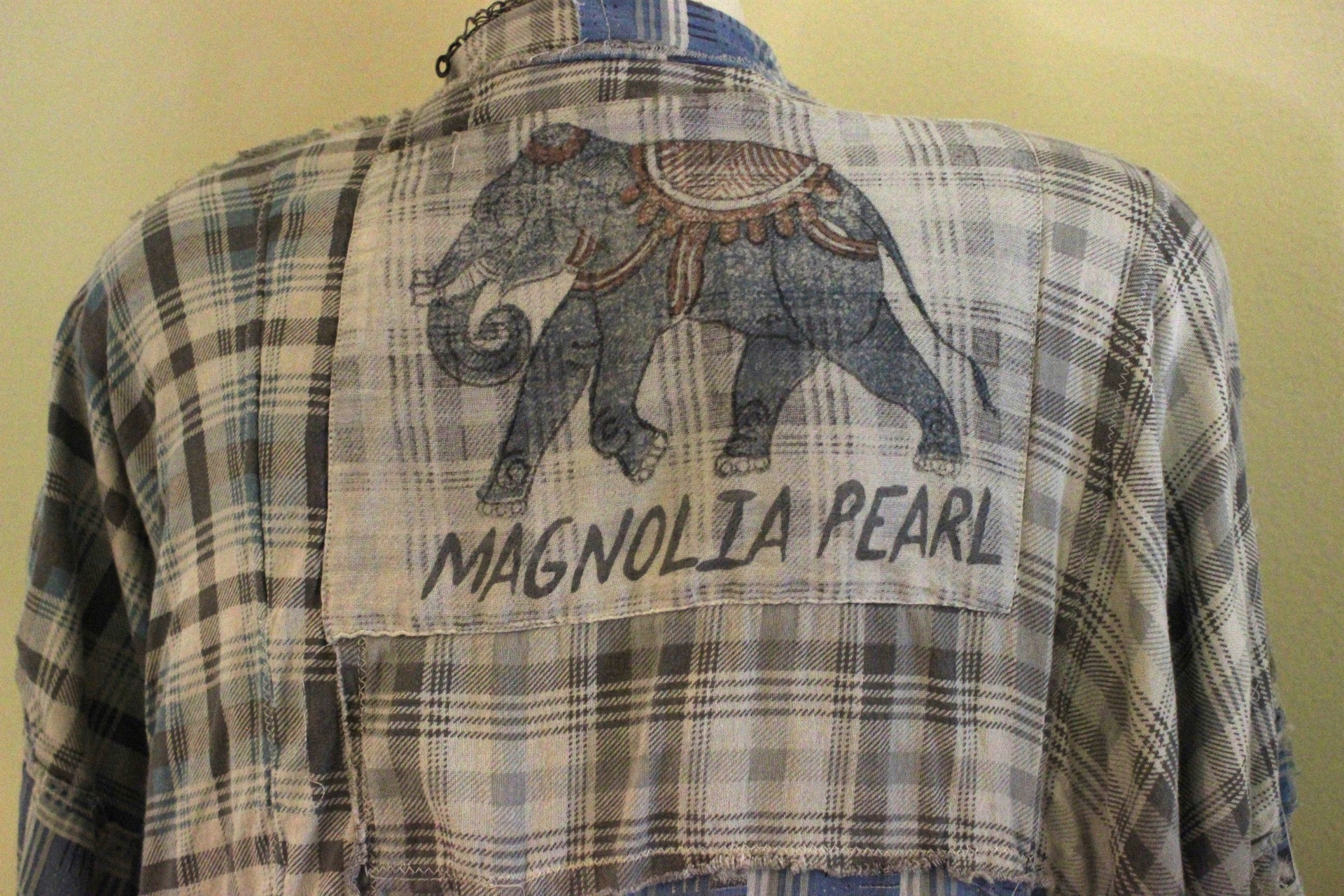 Magnolia Pearl Patchwork Cotton Bohemian Open Front Duster with Front Pockets 
