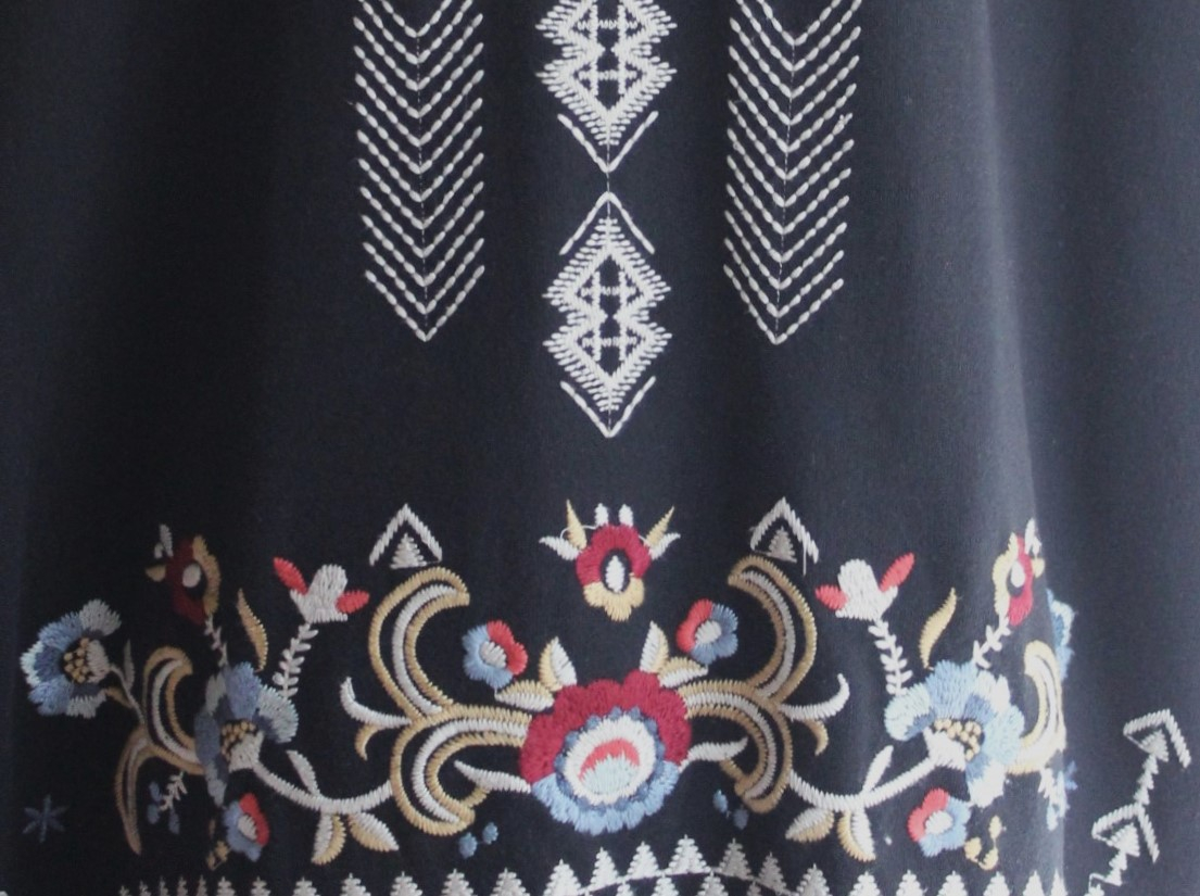 Vintage JWLA Johnny Was Open Front Jacket - Black with Embroidery,Front Slash Pockets and Kimono Sleeves
