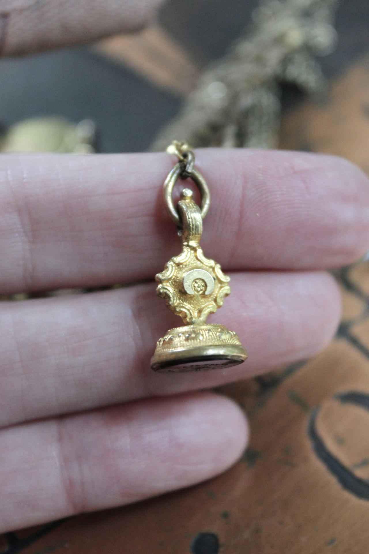Watch Over You Necklace with Unique Angel Finding,RARE All Seeing Eye Gilt Wax Seal,Antique Medals,Vintage Heart Locket,Faceted Rock Crystal Drops & More!