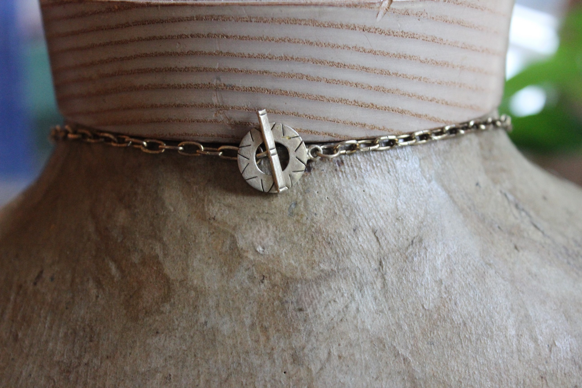 NEW! Brave Soul Necklace with 10 Faceted Tourmaline Gemstones, Unique Freeform Connector, Vintage Link Chain & Toggle Clasp