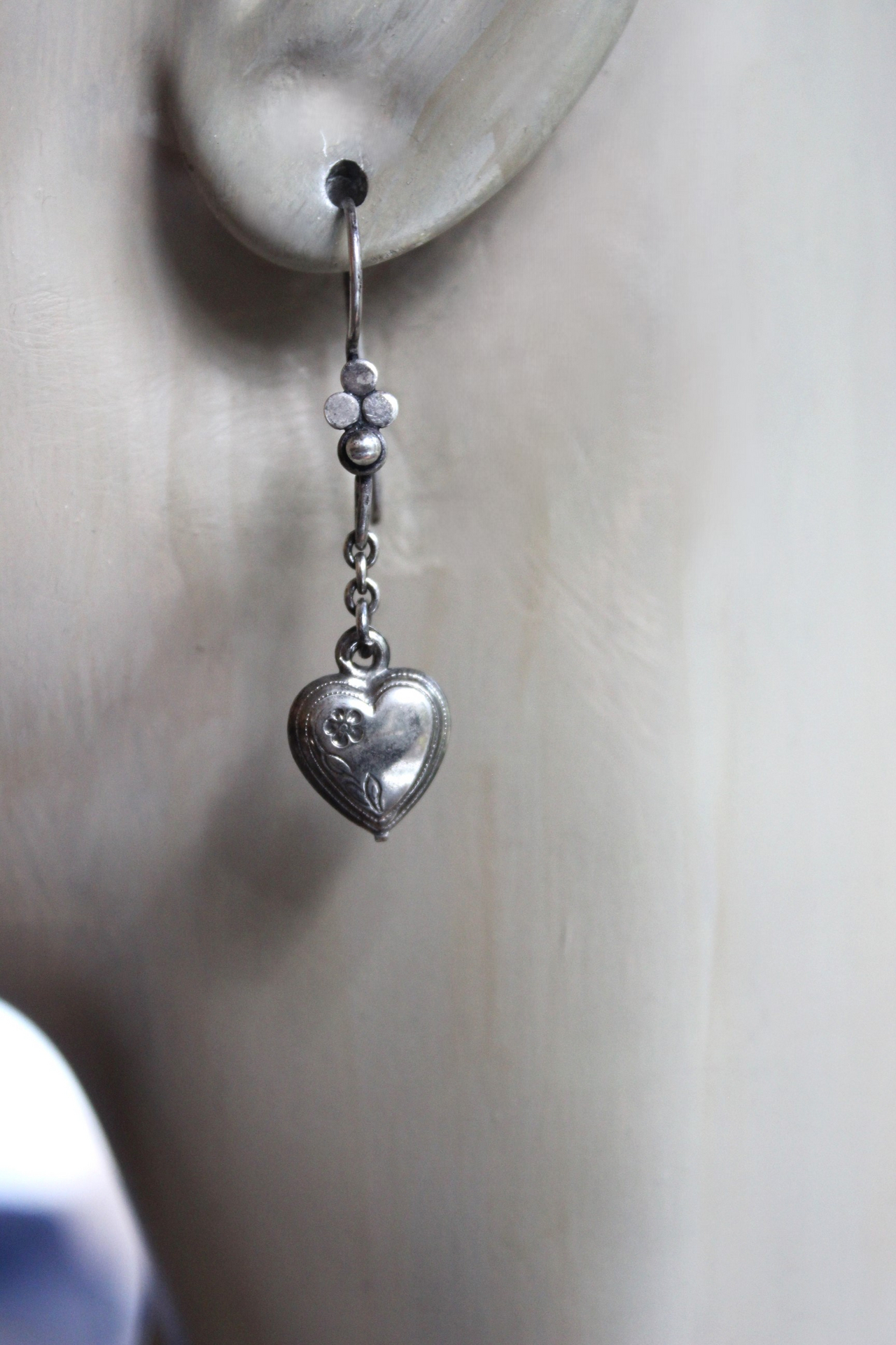 Sterling Ear Cuff & Single Sterling Earring Set with Sterling Crosses,Sacred Heart under Glass Drop,Faceted Rock Crystal Drops & More!