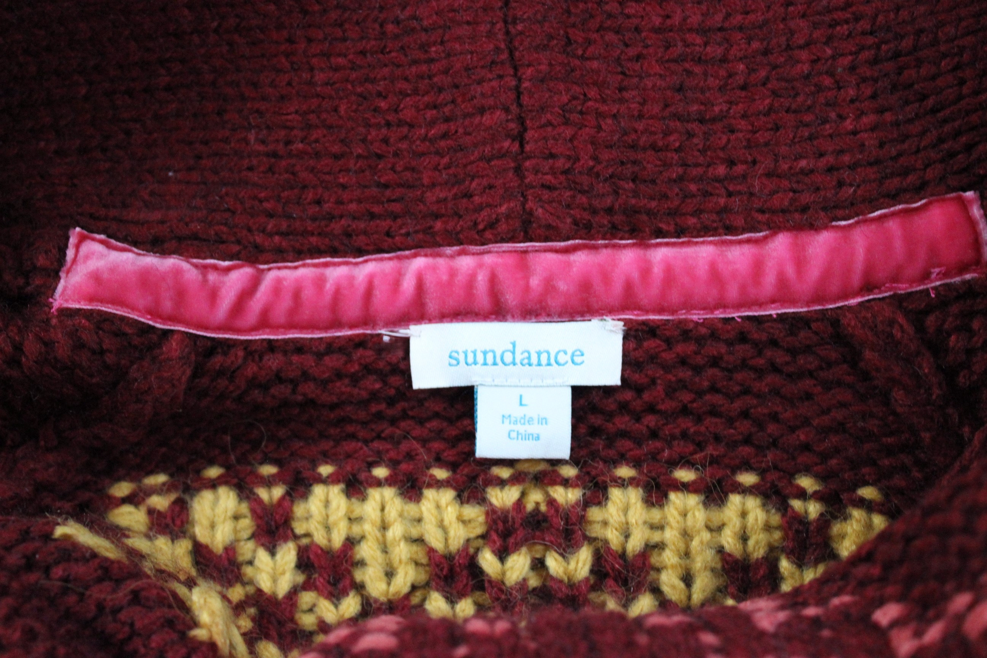  NWOT Sundance Handknit Sweater Duster with Shawl Collar, Snap Closure and Front Pockets - Size Large