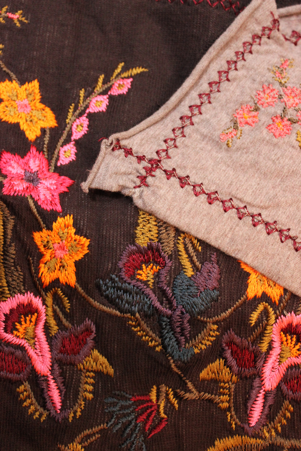 NEW! Set of 3 Biya Johnny Was Cotton Embroidered Scarf/Shawls with Shawl Pin - Versatile & Lovely!