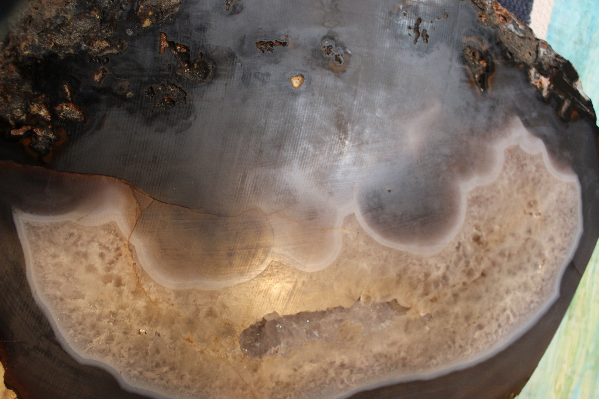 Astounding One of a Kind Massive Polished Geode Slice - perfect for a Table Top or Display!