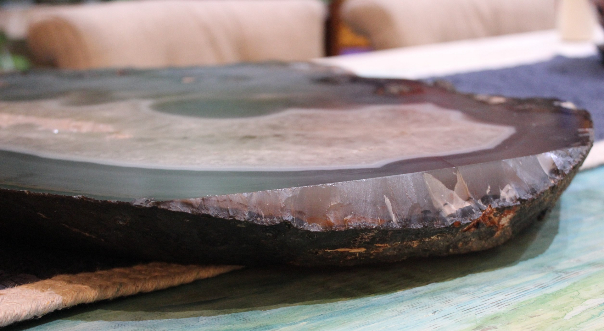 Astounding One of a Kind Massive Polished Geode Slice - perfect for a Table Top or Display!