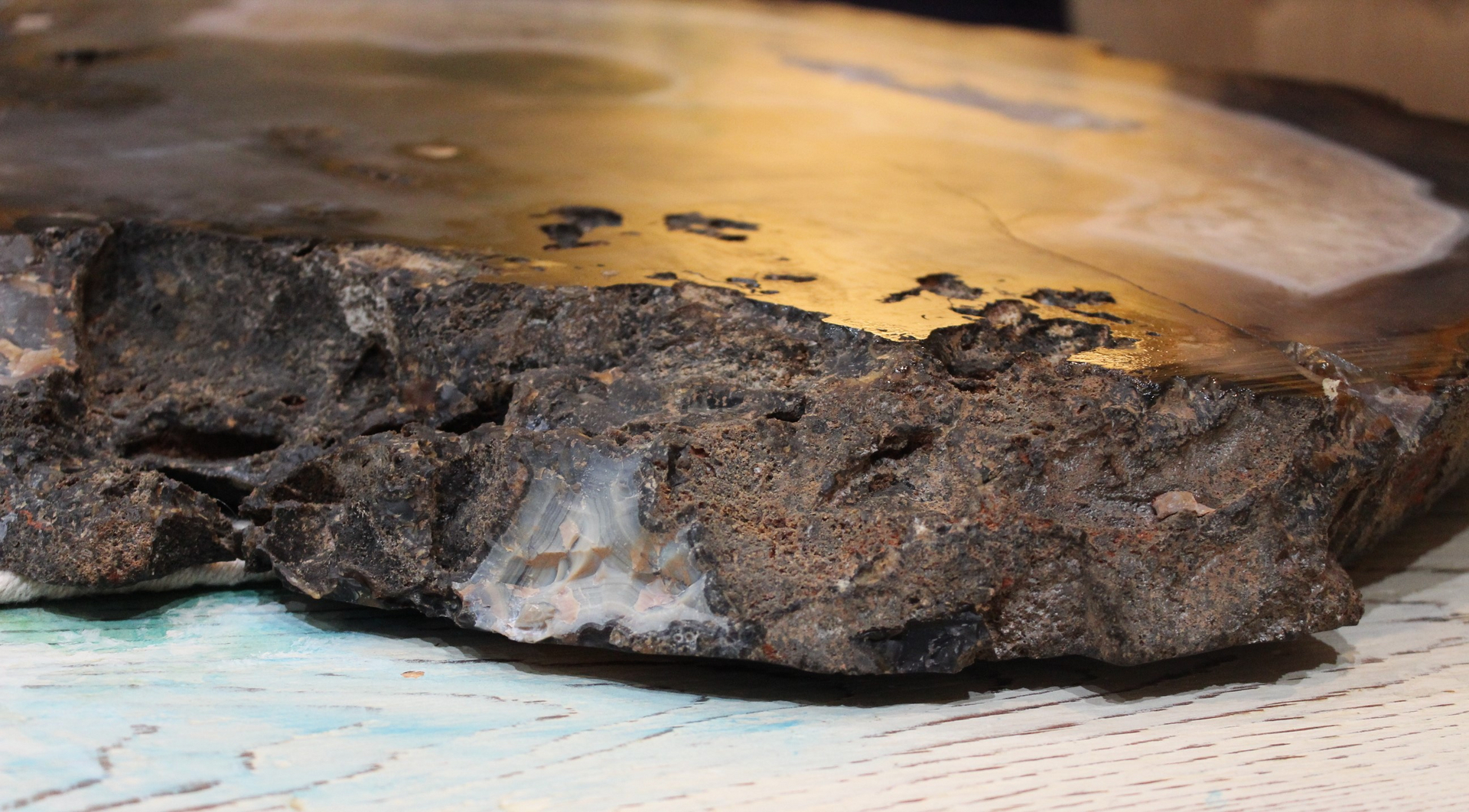 Astounding One of a Kind Massive Polished Geode Slice - perfect for a Table Top or Display!