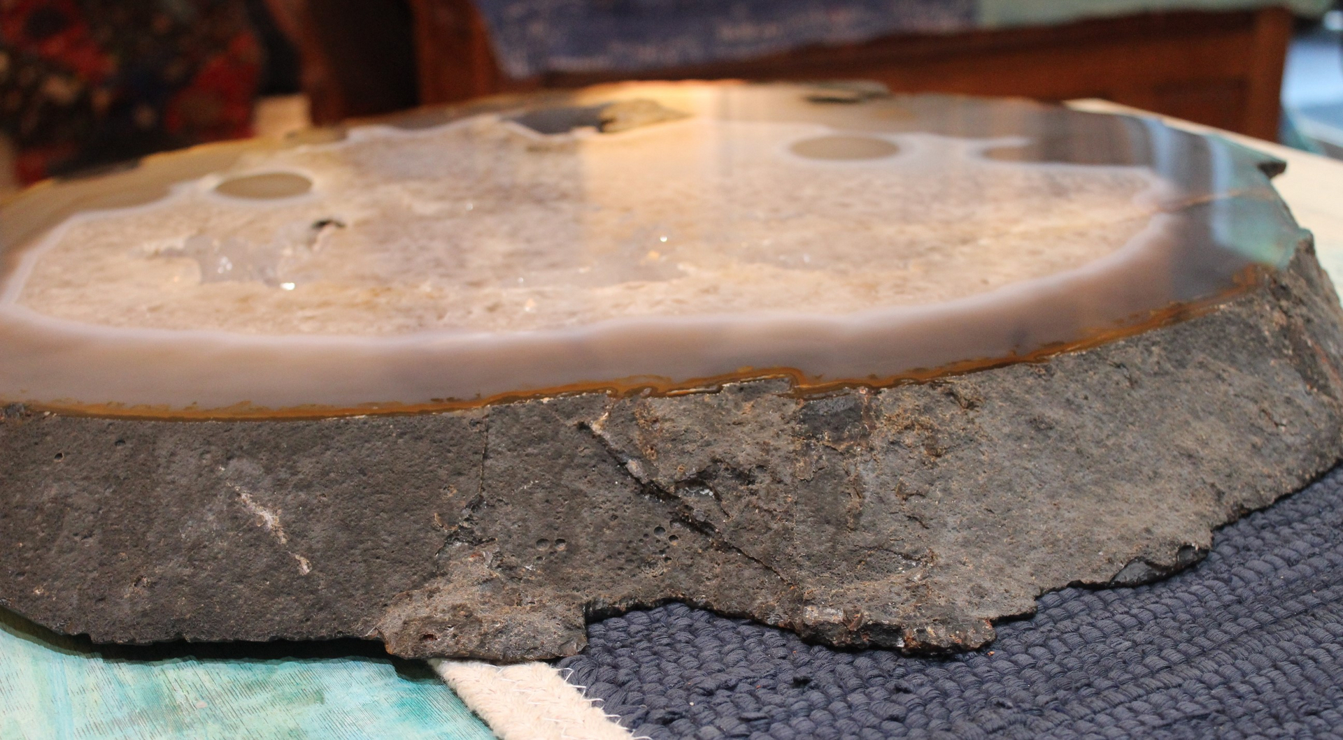Astounding One of a Kind Massive Polished Geode Slice - perfect for a Table Top or Display!