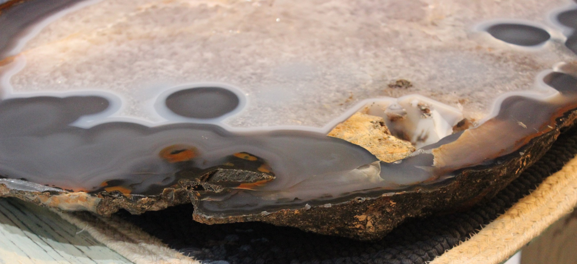 Astounding One of a Kind Massive Polished Geode Slice - perfect for a Table Top or Display!