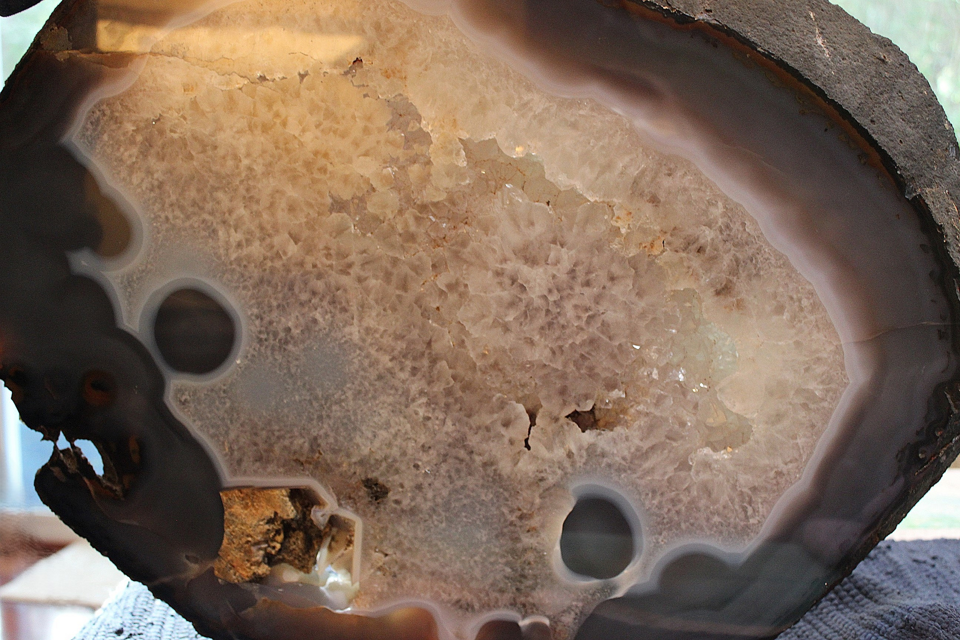 Astounding One of a Kind Massive Polished Geode Slice - perfect for a Table Top or Display!
