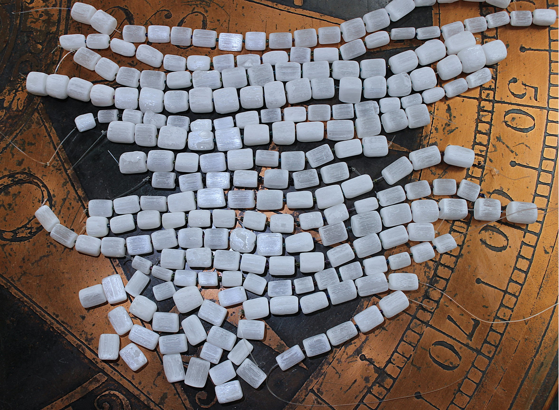 Large Collection of Hand Polished Selenite Beads for your own Mystical Moonful Creations!
