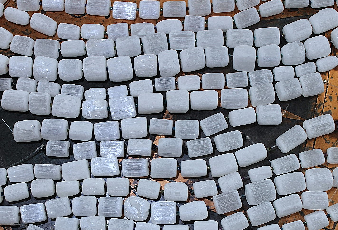 Large Collection of Hand Polished Selenite Beads for your own Mystical Moonful Creations!