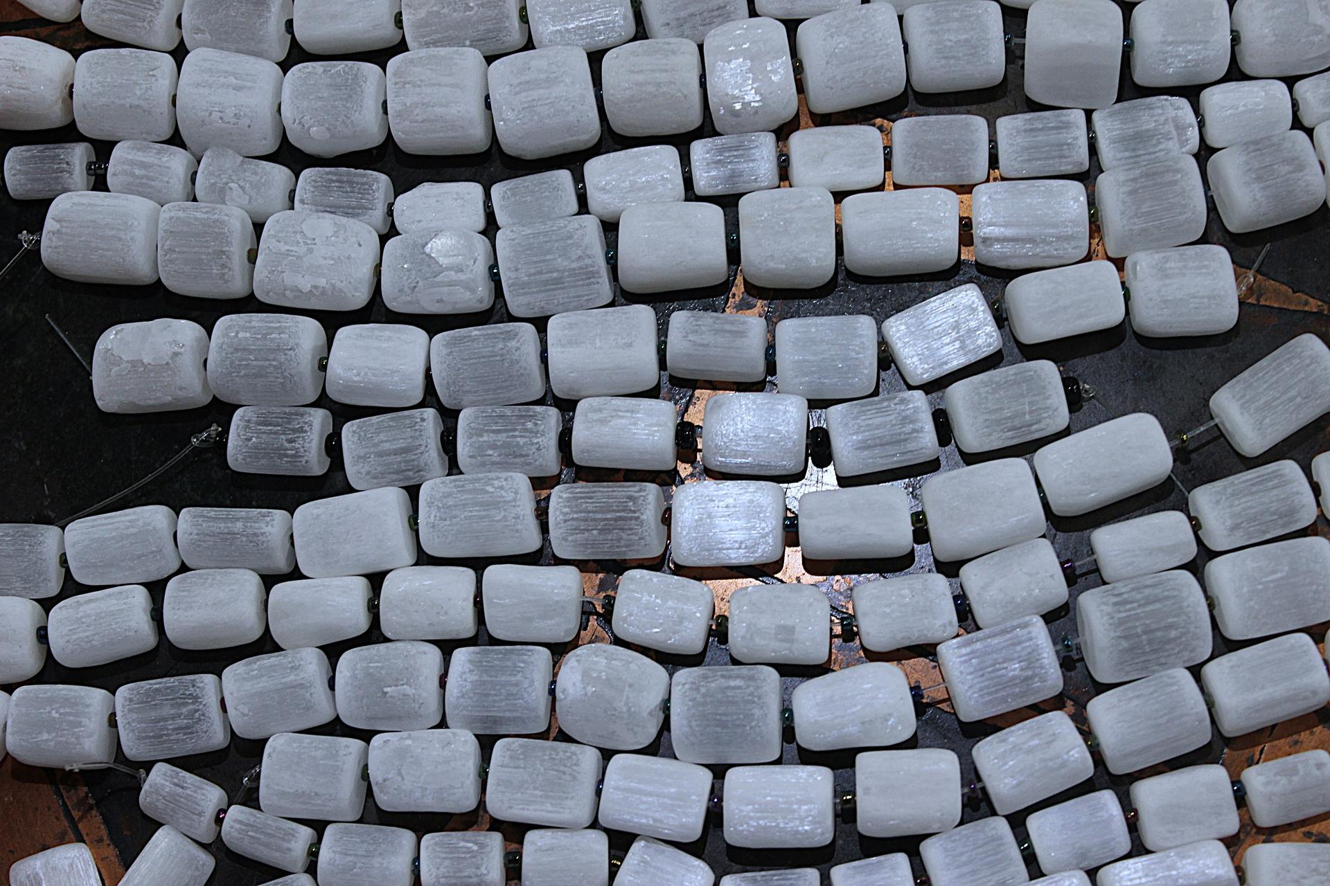 Large Collection of Hand Polished Selenite Beads for your own Mystical Moonful Creations!