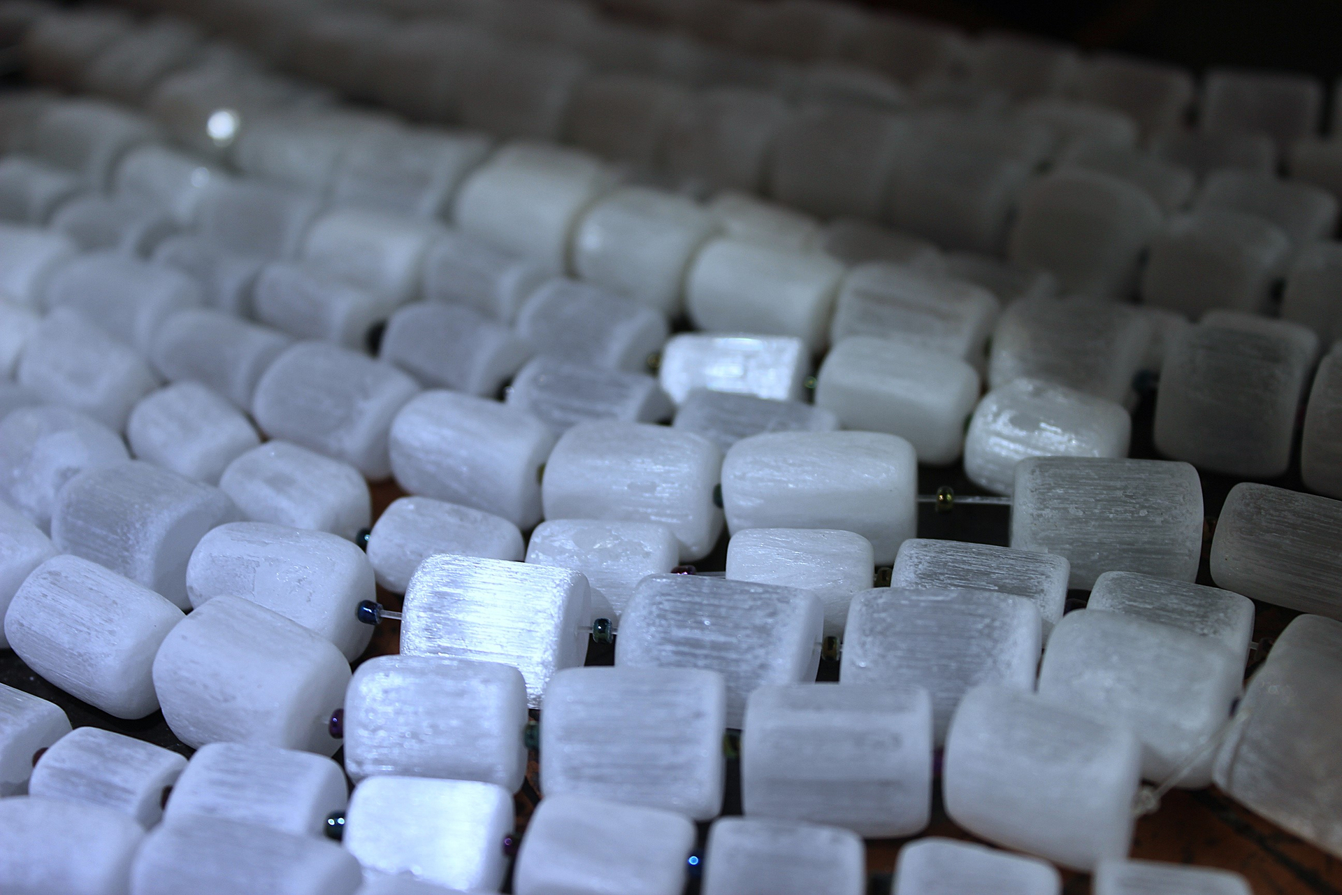 Large Collection of Hand Polished Selenite Beads for your own Mystical Moonful Creations!