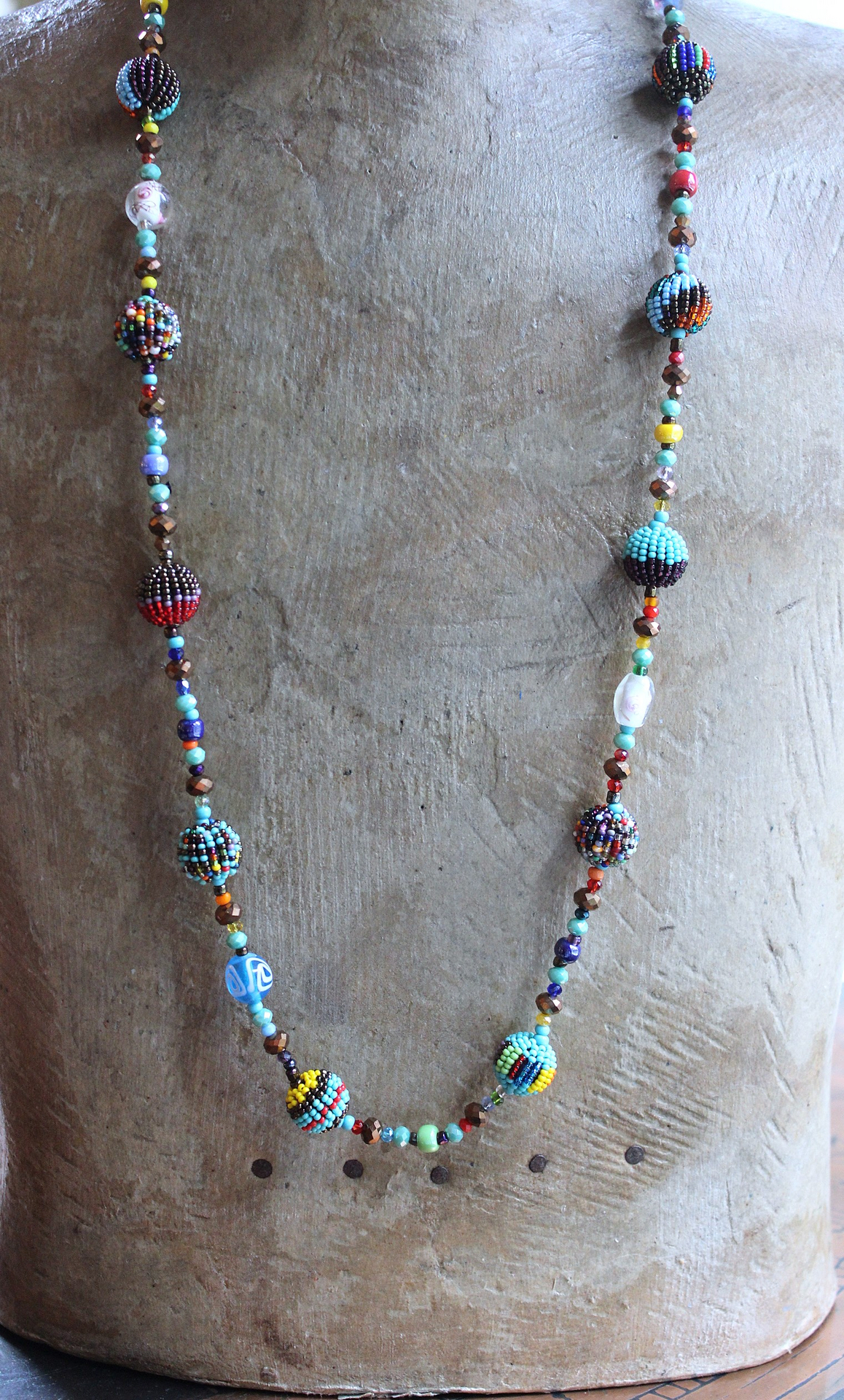 5 Piece Hand Made Seed and Glass Bead Bracelet and Necklace Set with Strong Magnetic Closures- can be connected to any desired length!