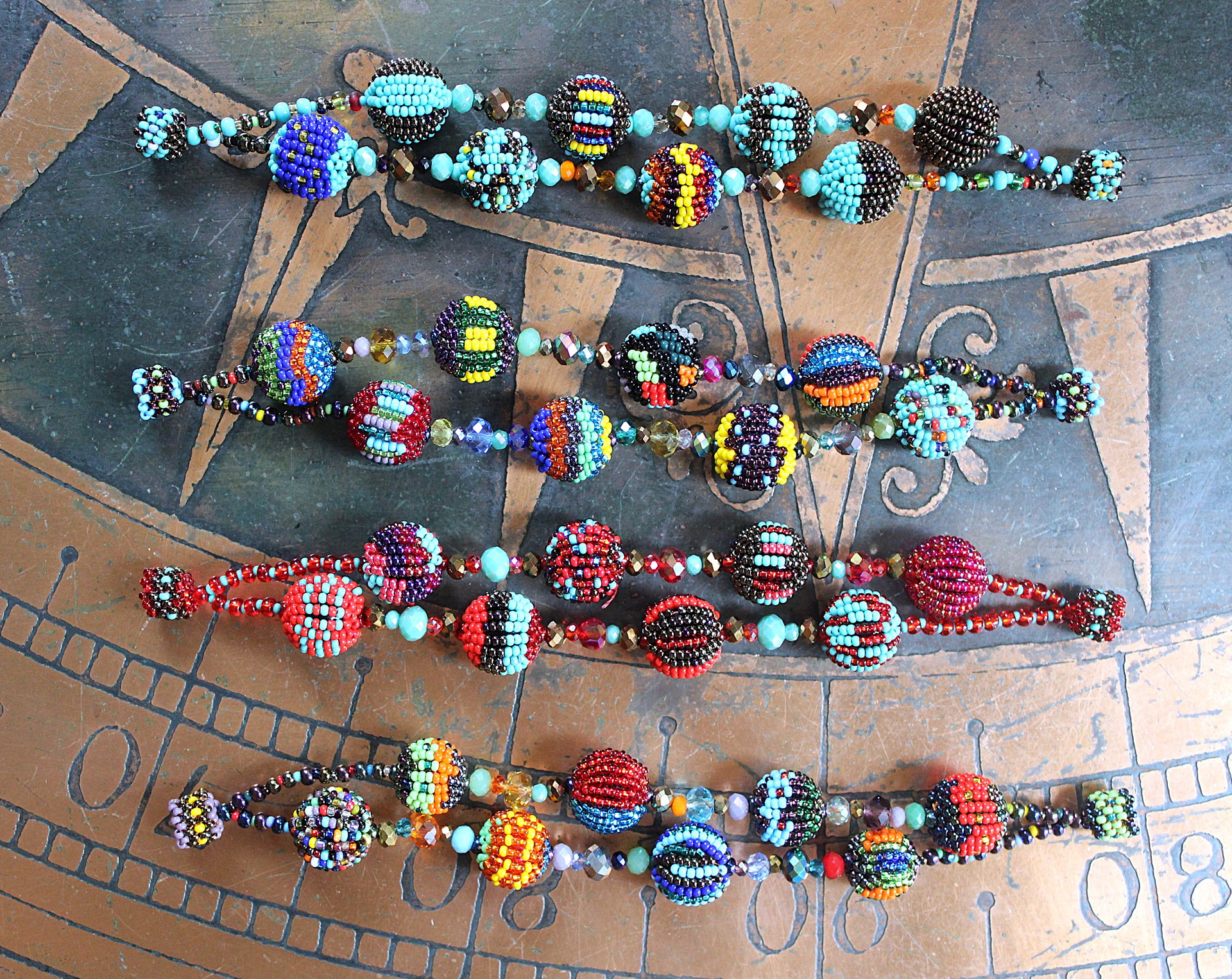 5 Piece Hand Made Seed and Glass Bead Bracelet and Necklace Set with Strong Magnetic Closures- can be connected to any desired length!