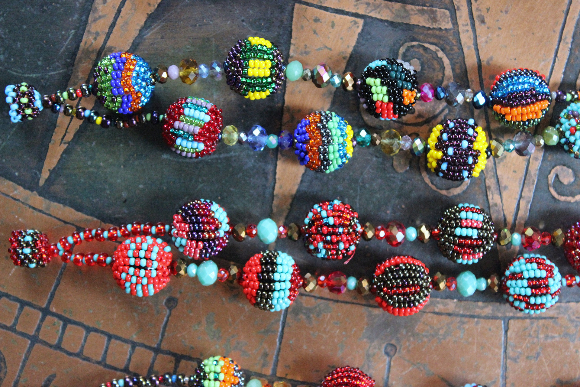 5 Piece Hand Made Seed and Glass Bead Bracelet and Necklace Set with Strong Magnetic Closures- can be connected to any desired length!