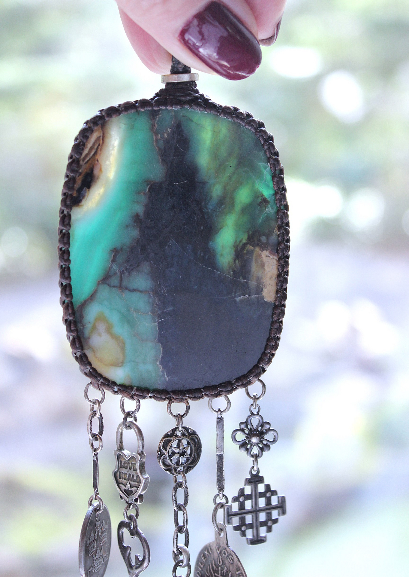 I Loved you to the End Necklace with Rare Quality Opalized Petrified Wood Pendant, SUPER RARE 1791 I Loved you to the End Sacred Heart Medal & Much More!