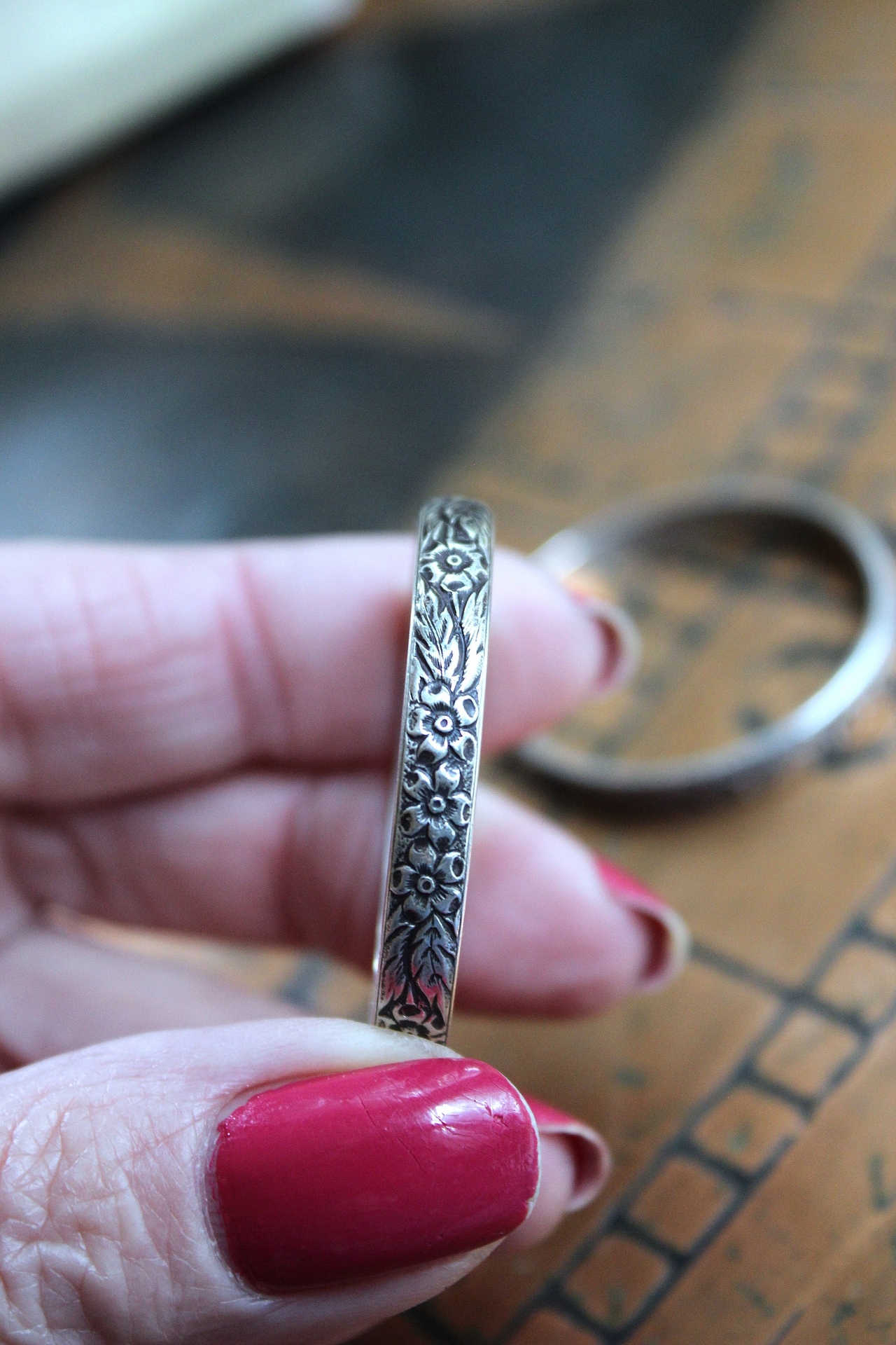 NEW! Solid Sterling Embossed Hoop Earrings with Sterling Euro Leverback Earring Wires