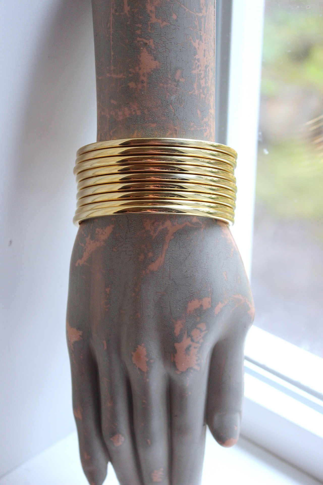 NEW! Set of 9 Milot Italy 14K Gold Bangle Bracelets