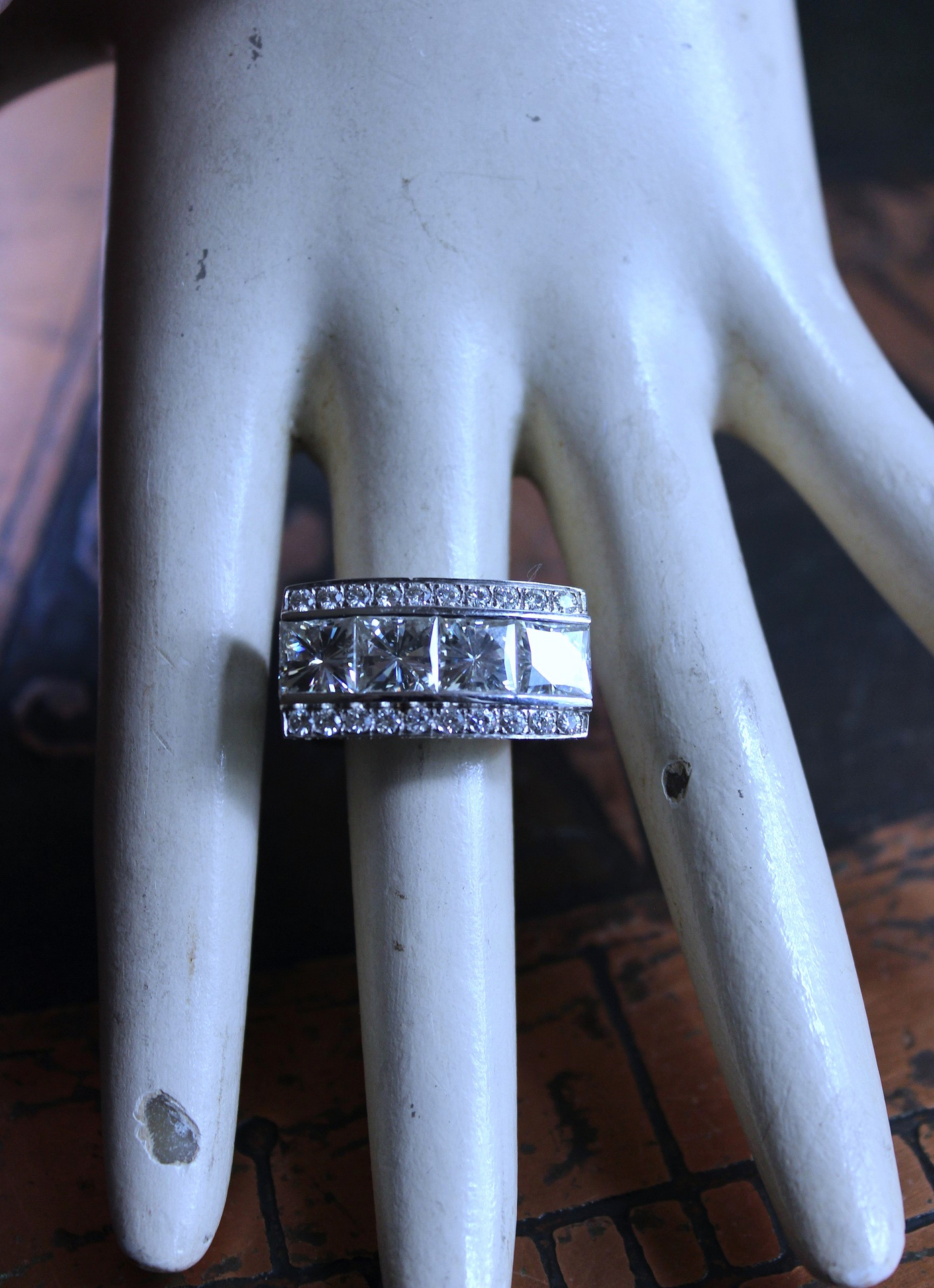 NEW! Custom Made One of a Kind 14 White Gold Certified Charles and Colvard 10.48 Carat Moissanite Ring