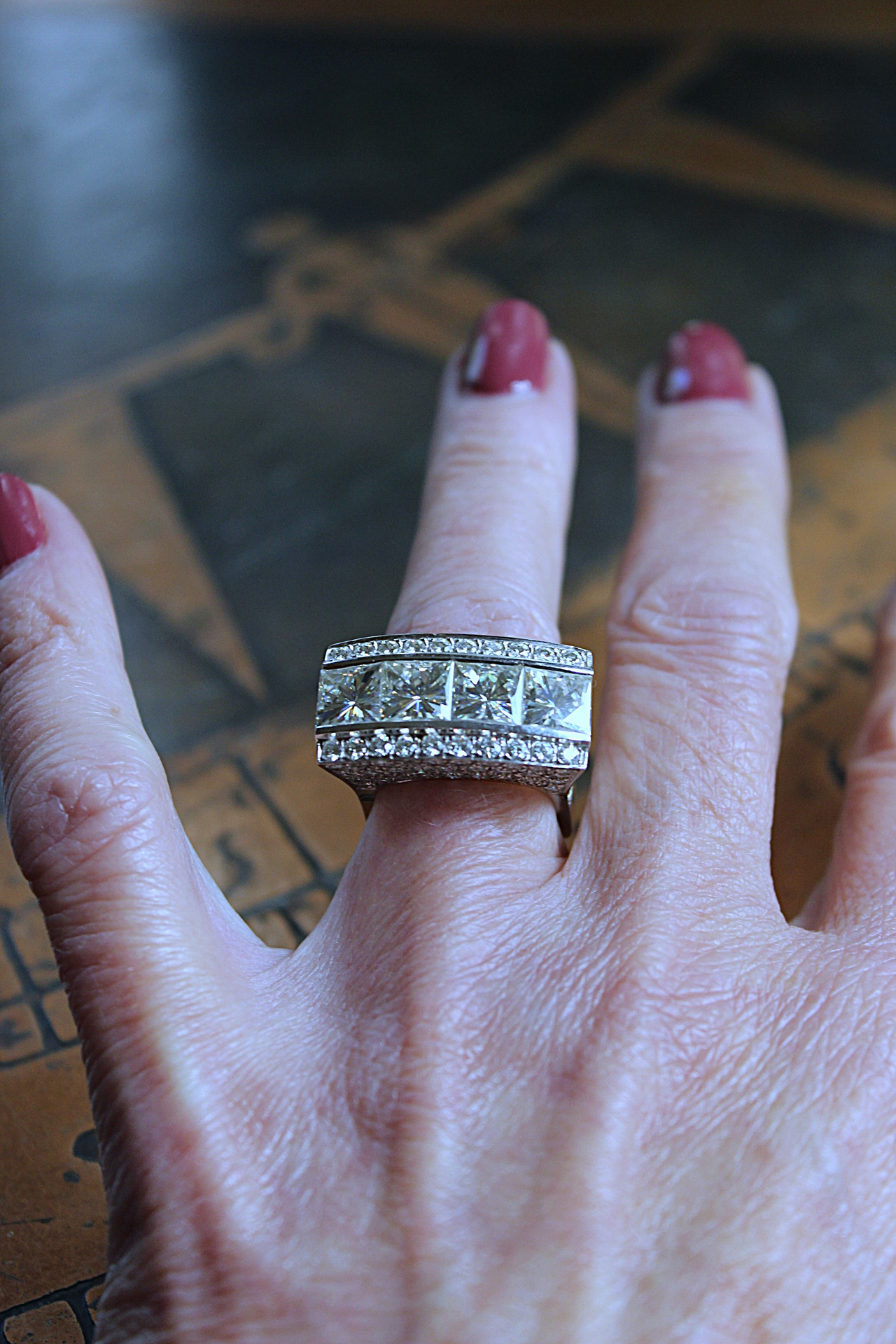 NEW! Custom Made One of a Kind 14 White Gold Certified Charles and Colvard 10.48 Carat Moissanite Ring