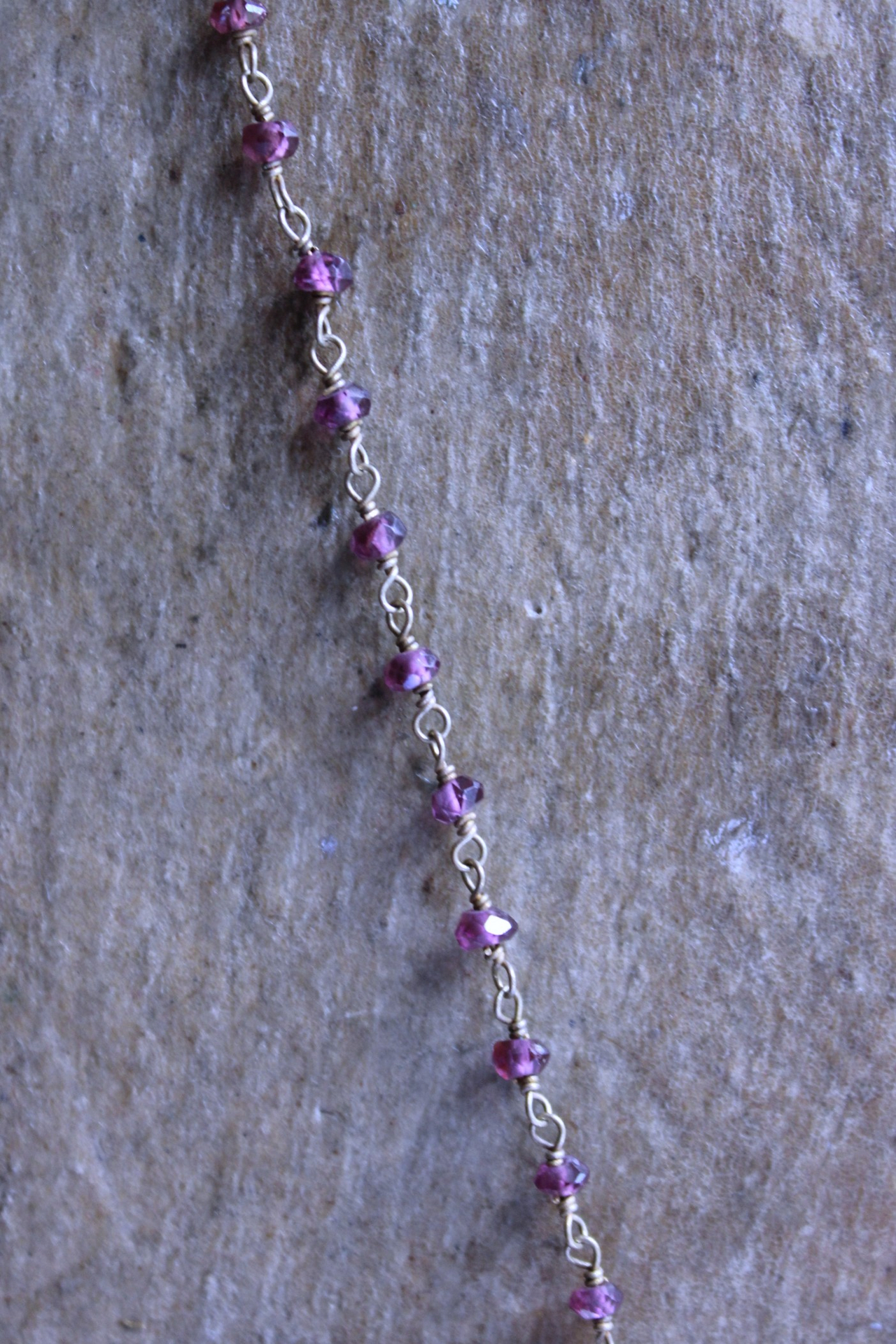 NEW! Large Checkerboard Faceted Deep Pink Tourmaline Gemstone Necklace with 14K Gold Filled Pink Tourmaline Tassel & Chain