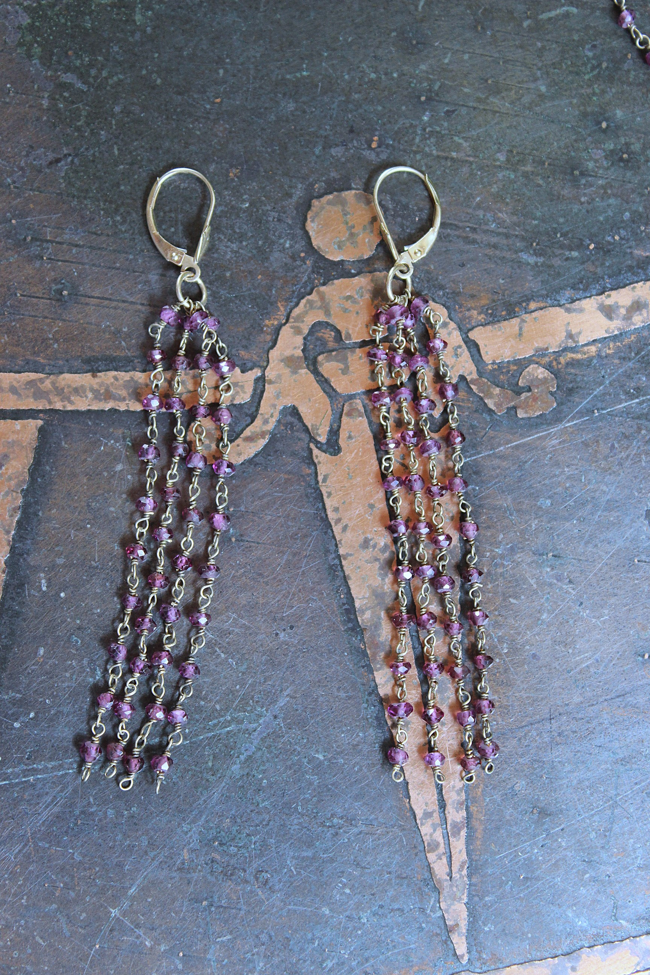NEW! 14K Gold Filled Wire & Faceted Deep Pink Tourmaline Earrings w/14K Gold Leverback Earring Wires -15% Off with Purchase of Necklace!