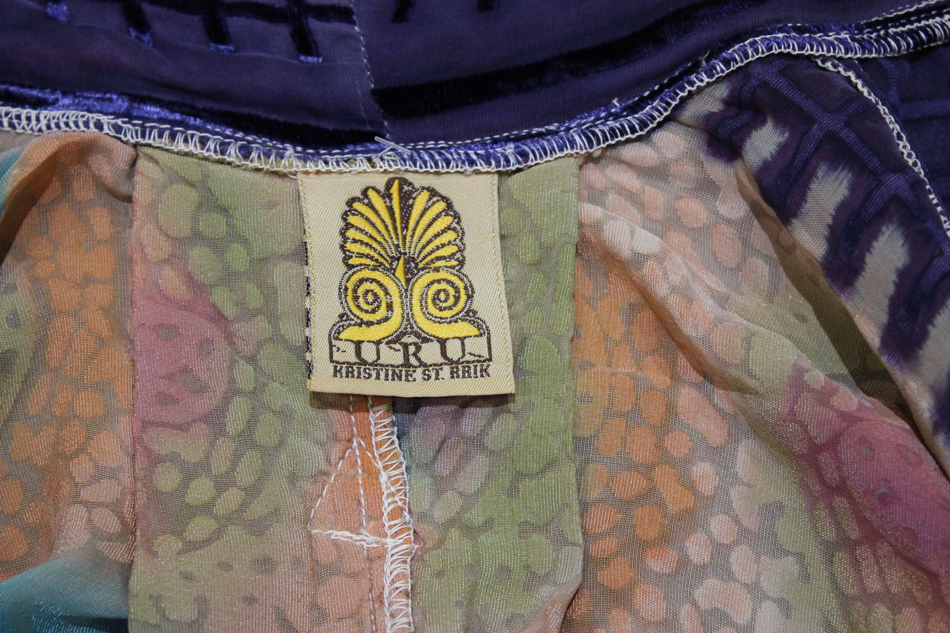 On hold for J Vintage URU by Kristine St. Rrik Art to Wear Silk Velvet Short Duster