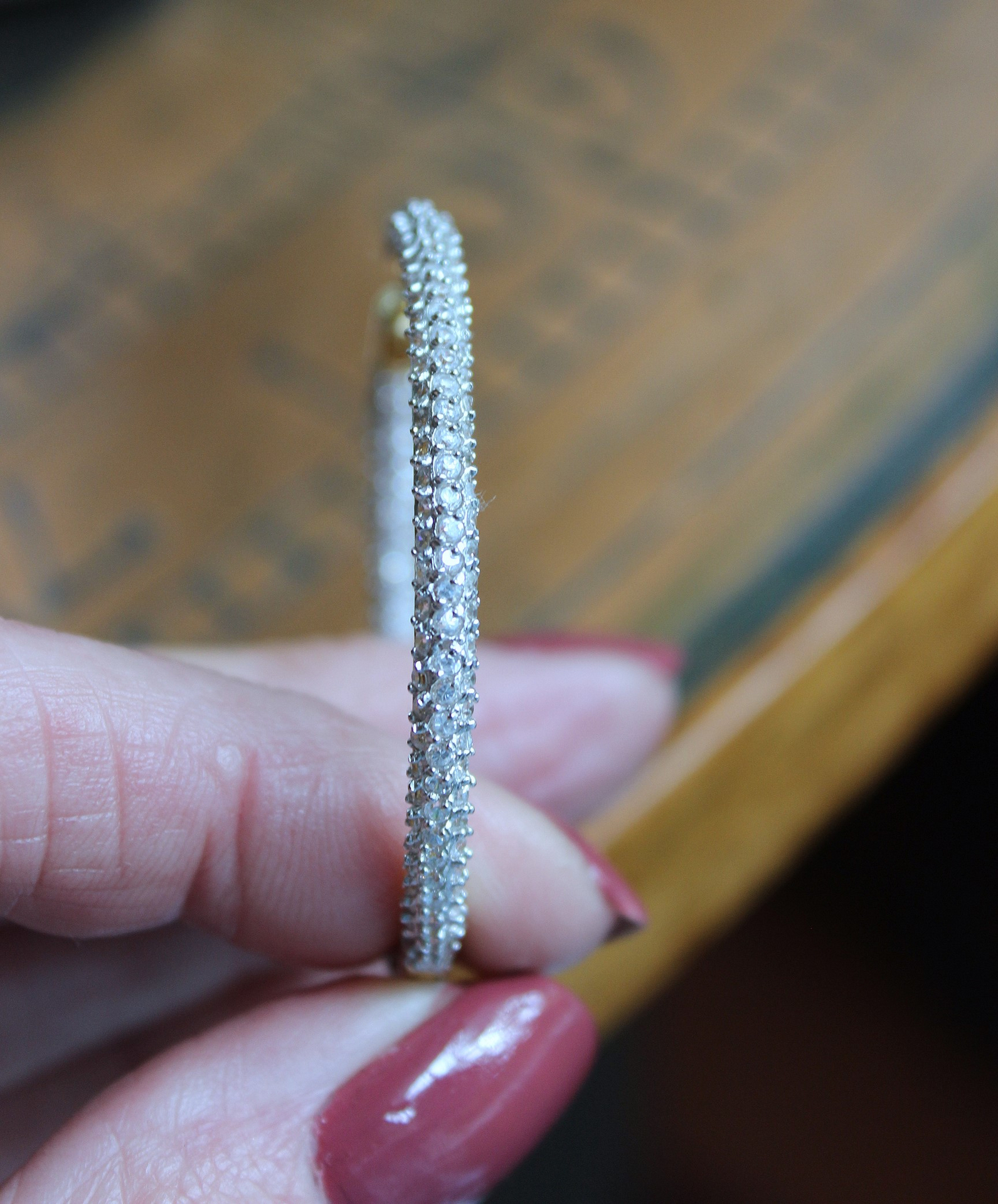 Sterling Vermeil Pave Diamond Inside Out Hoop Earrings