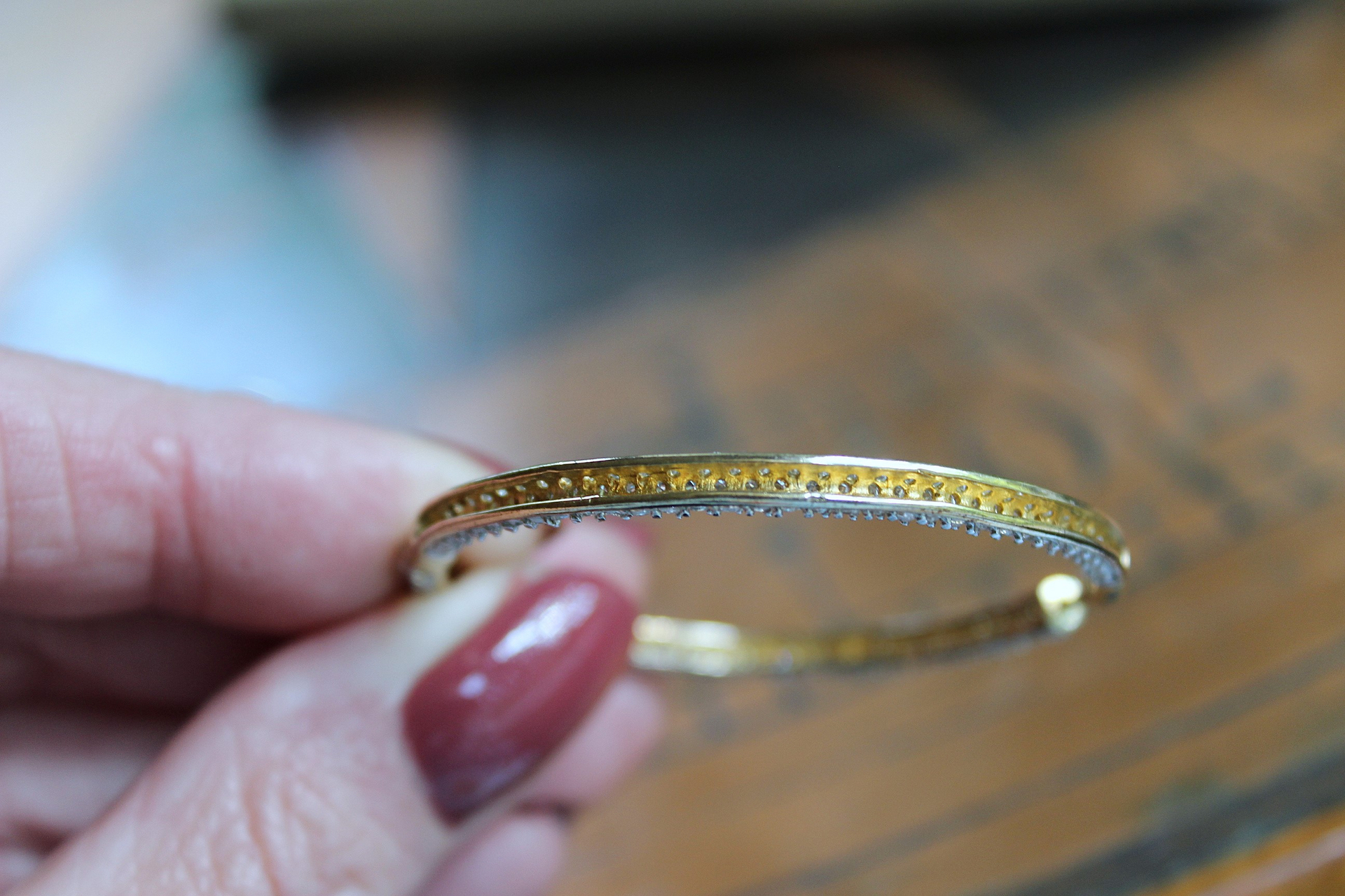 Sterling Vermeil Pave Diamond Inside Out Hoop Earrings