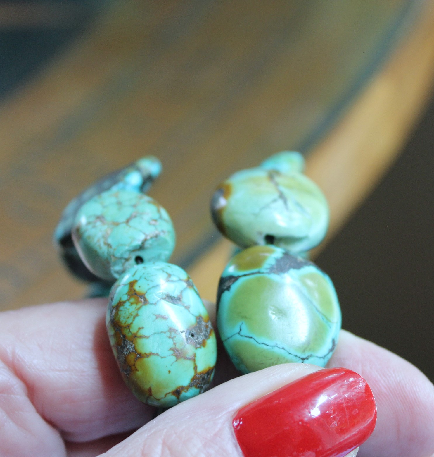 NEW! Stacking Rare High Grade Royston Turquoise Stone Bracelets with Solid Sterling Cross and Premium Butter Soft Leather Tassel