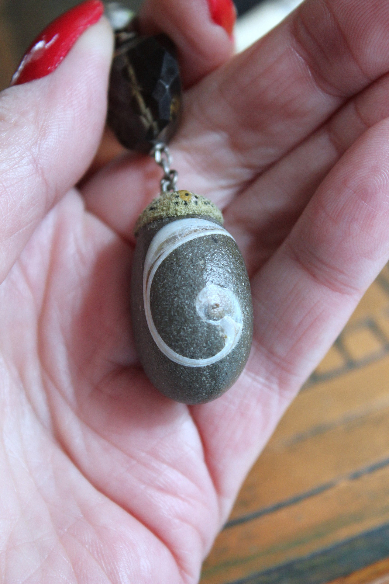 The Art of God Necklace and Bracelet Set with Uniquely Capped Elk Antler Points, Royston Turquoise, Rare Spiral Shell Fossil,Faceted Smoky Quartz & More!