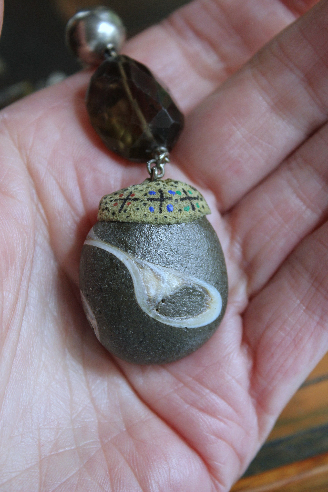 The Art of God Necklace and Bracelet Set with Uniquely Capped Elk Antler Points, Royston Turquoise, Rare Spiral Shell Fossil,Faceted Smoky Quartz & More!