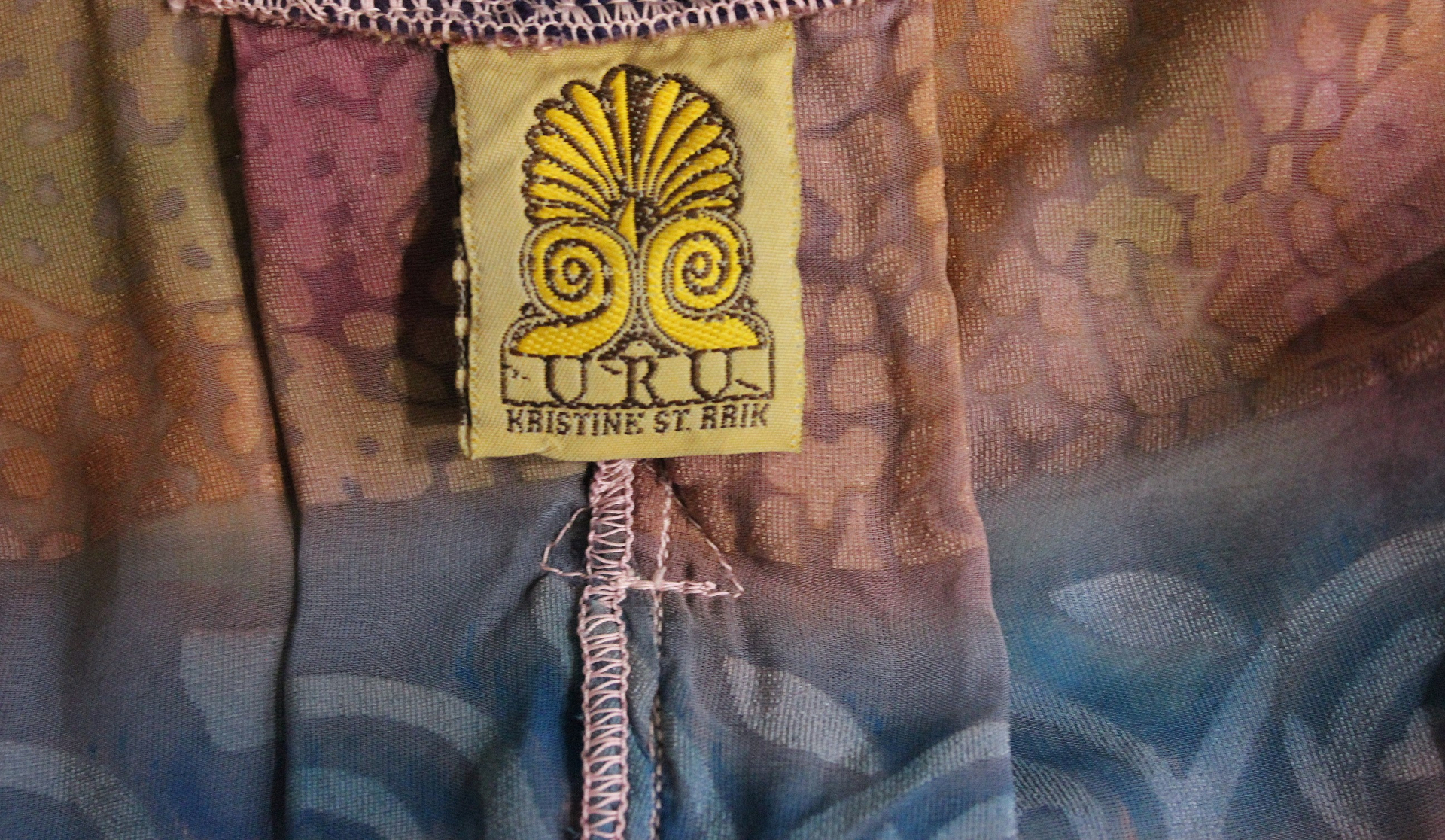 RARE Vintage Hand Dyed Silk Velvet URU Duster with Shawl Collar, Patch Pockets
