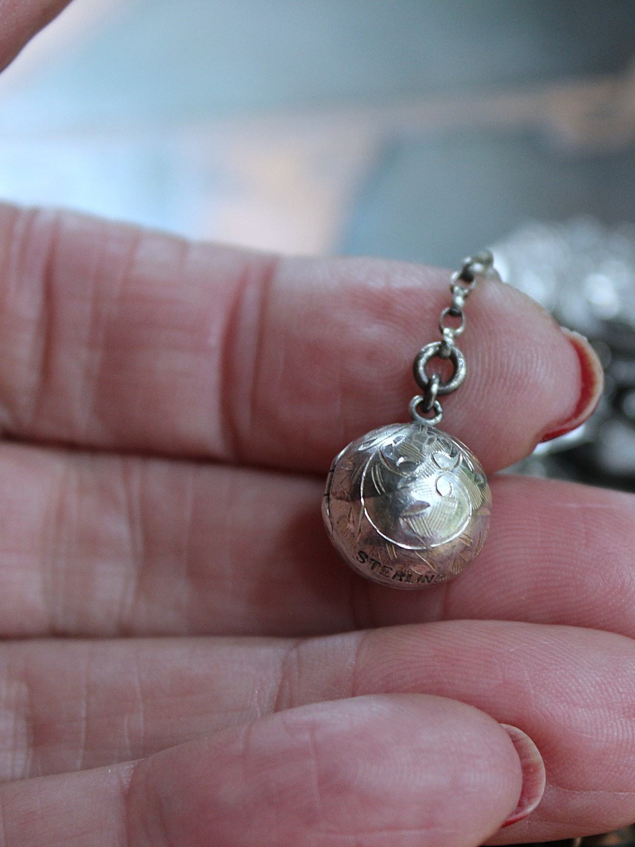 Unique Antique Silver Panel Bracelet with Rare Tiny Antique Sterling Vinaigrette, Rare Antique Sterling 800 Medal, Antique Sterling Cross & More!