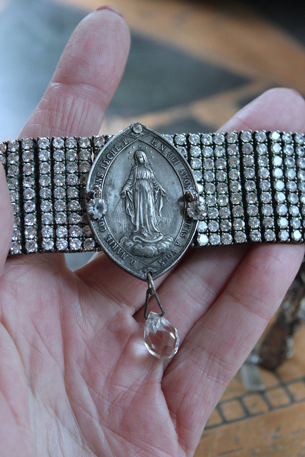 NEW! All  Around Us Bracelet with Multi Row Sterling White Zircon Bracelet, Rare Master Engraved Flaming Sacred Heart Sterling Nun's Cross & More!