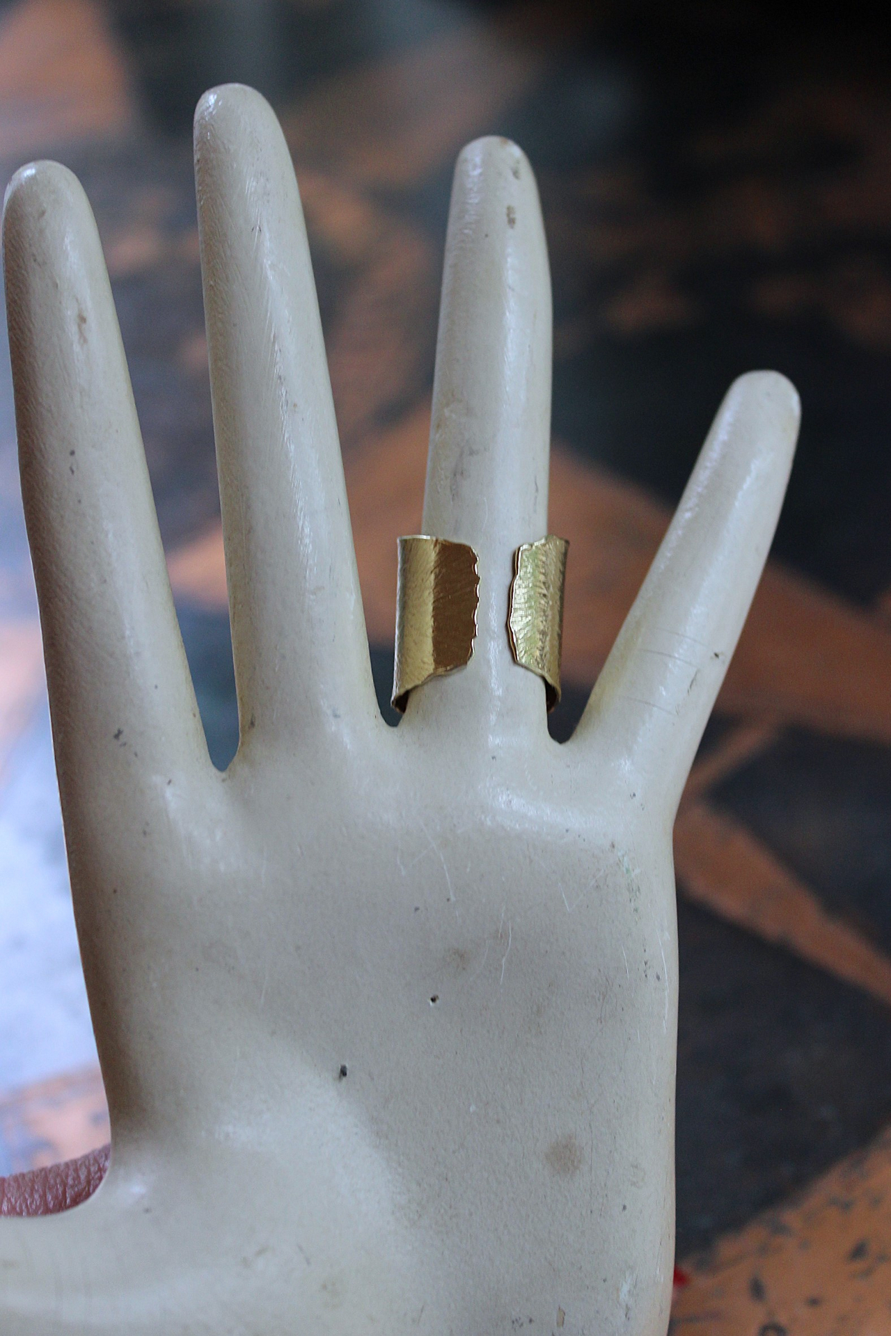 Sold to J Italian 14K Gold Wide Band Ring - size 7 - slightly adjustable
