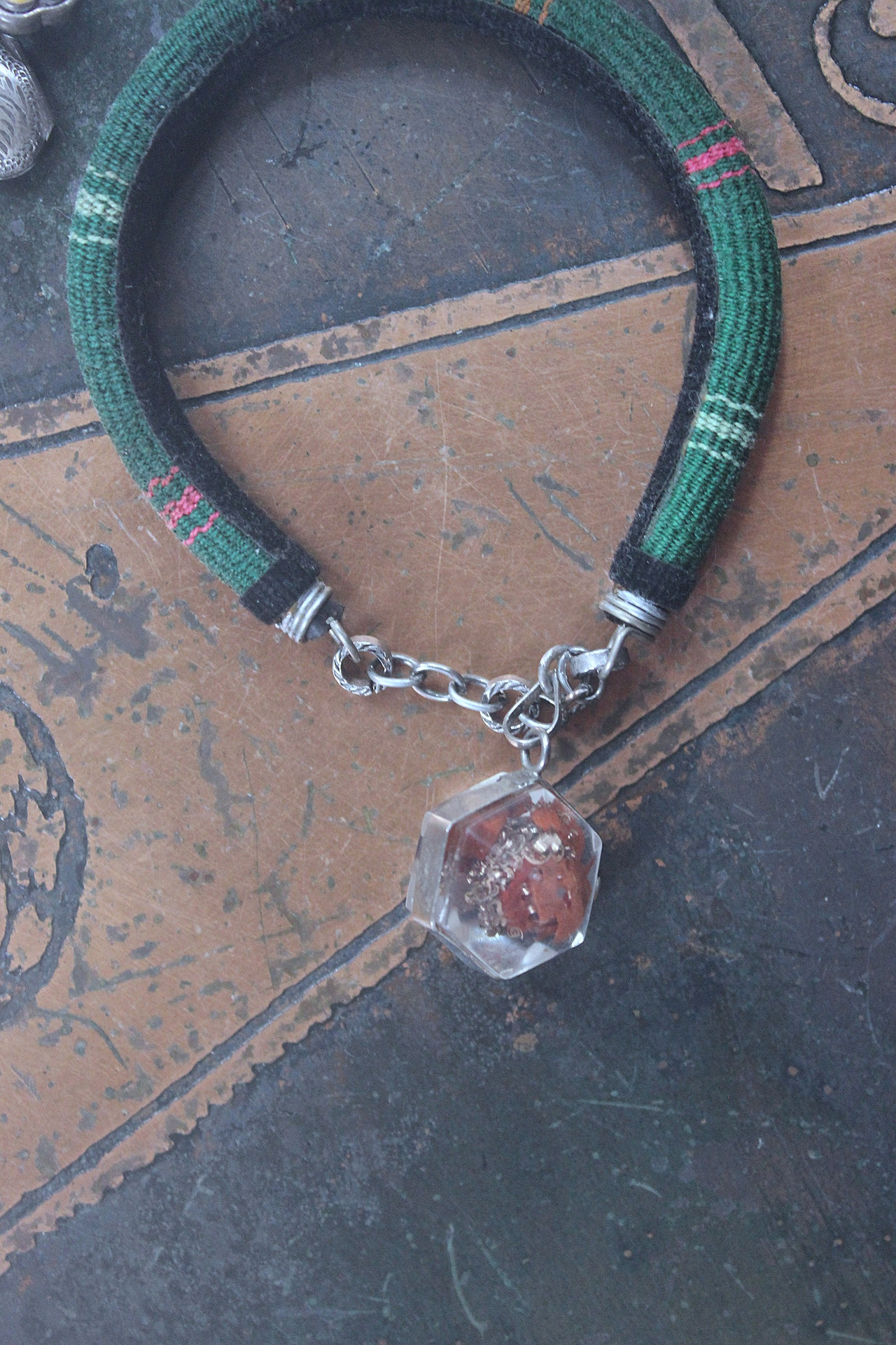 NEW! Set of 5 Woven Serape Textile & Sterling Stacking Bracelets with Multiple Drops & Dangles - lots of Sterling & Unique Pieces!
