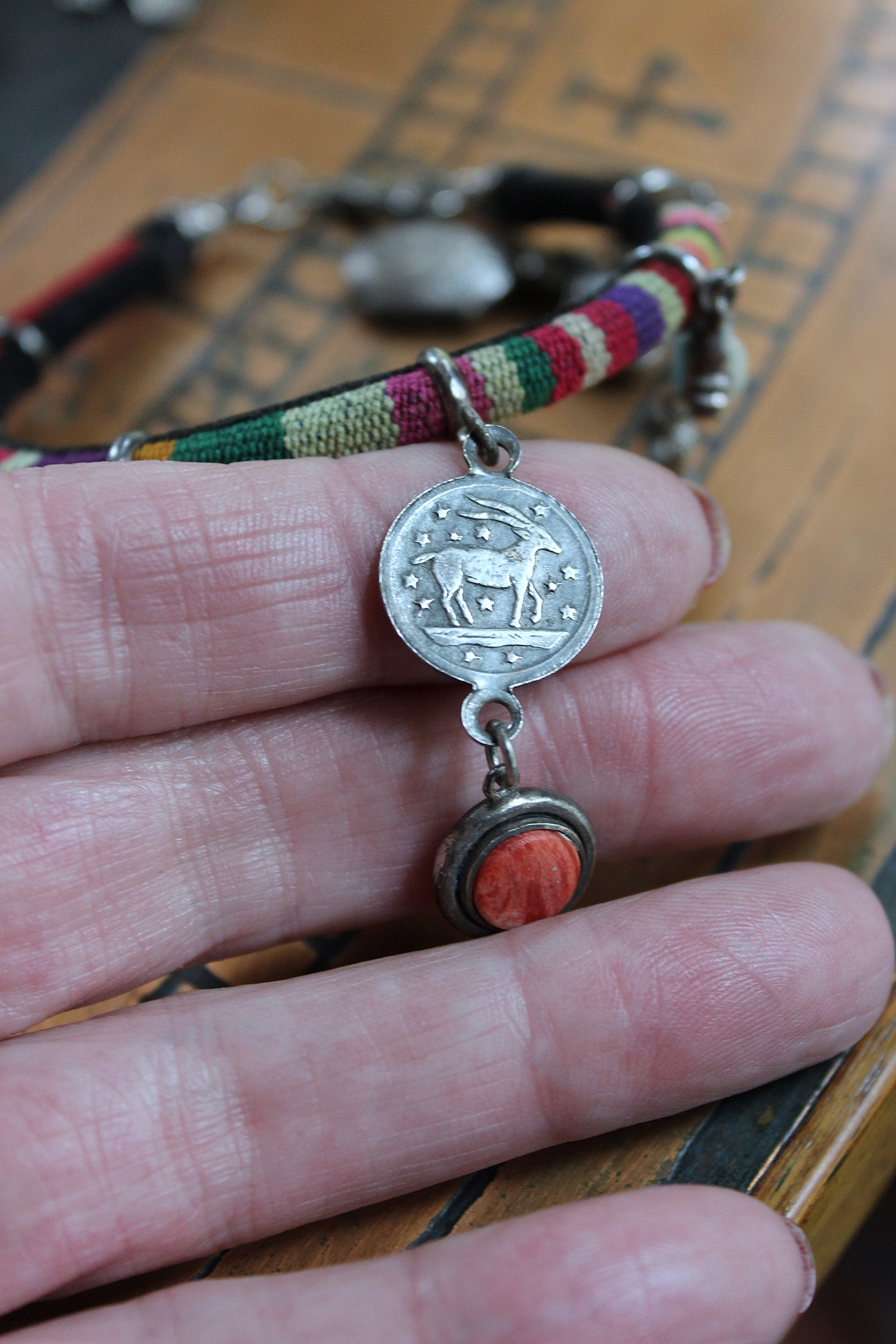 NEW! Set of 5 Woven Serape Textile & Sterling Stacking Bracelets with Multiple Drops & Dangles - lots of Sterling & Unique Pieces!