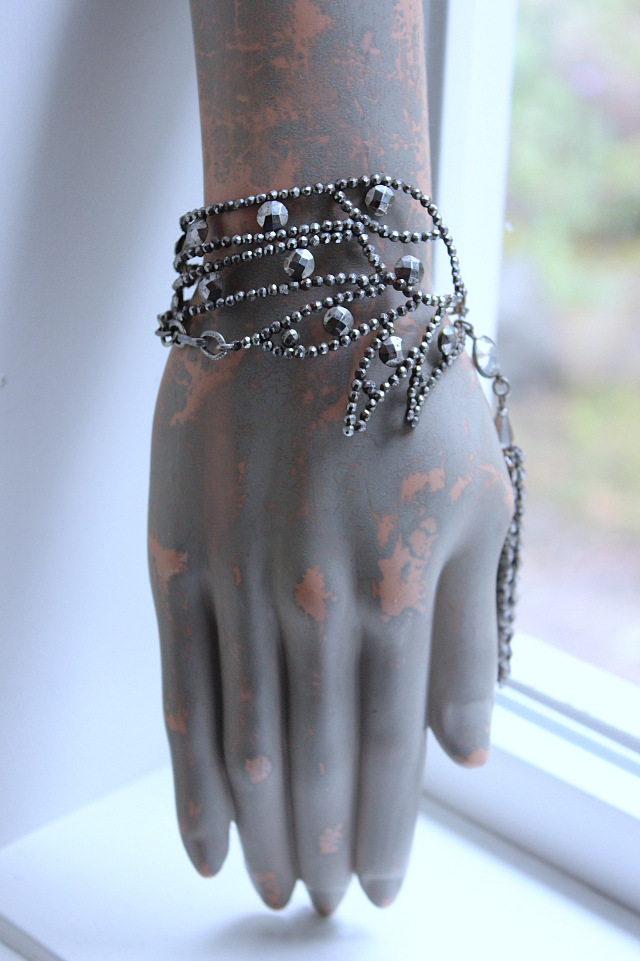 SOLD to J  Precious Wings Bracelet with Rare Antique Cut Steel Wing & Tassel