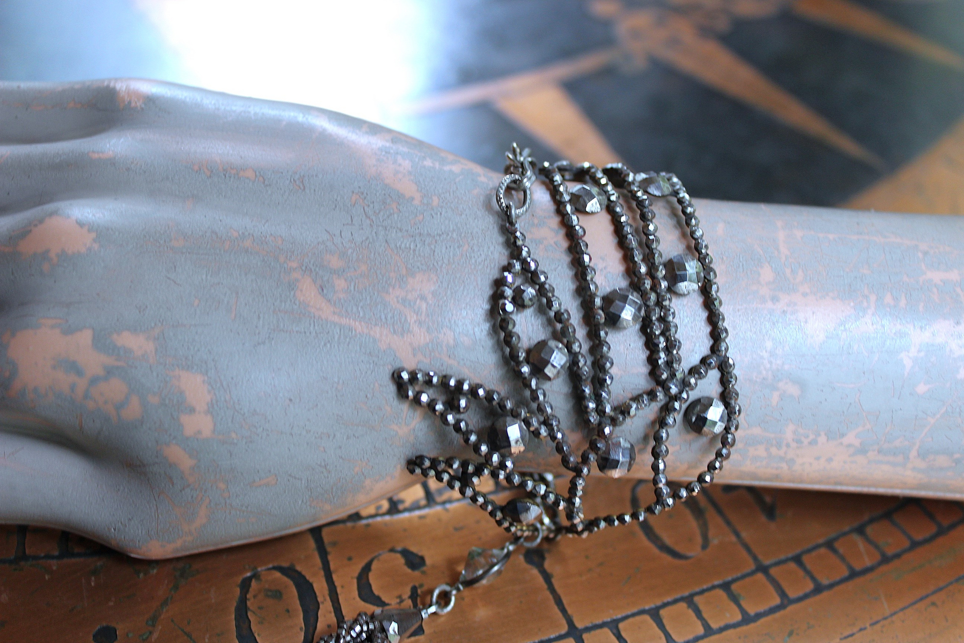 SOLD to J  Precious Wings Bracelet with Rare Antique Cut Steel Wing & Tassel