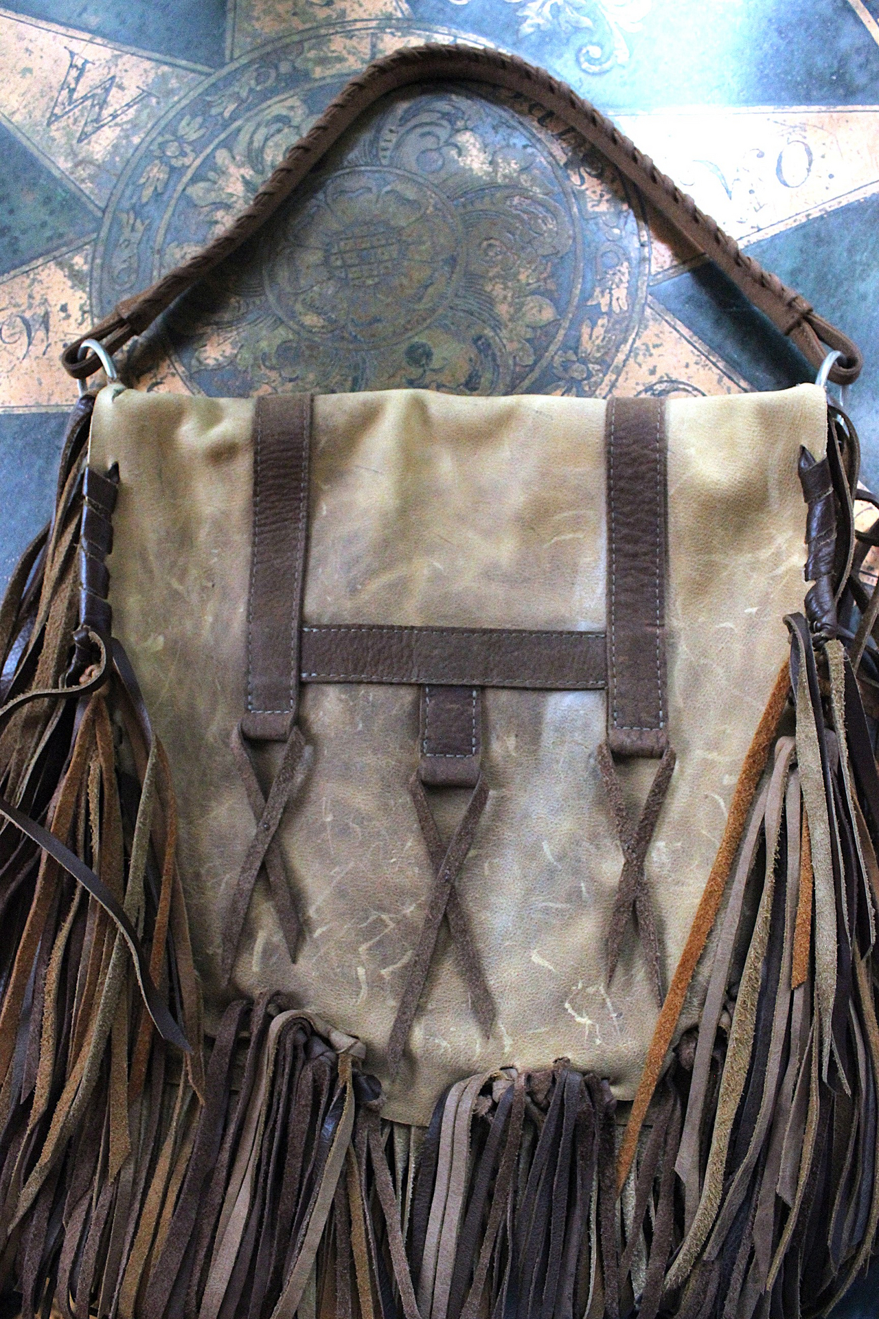 NEW! Amazing Vintage Fringe Leather Artisan Bag by Whiskey Lee
