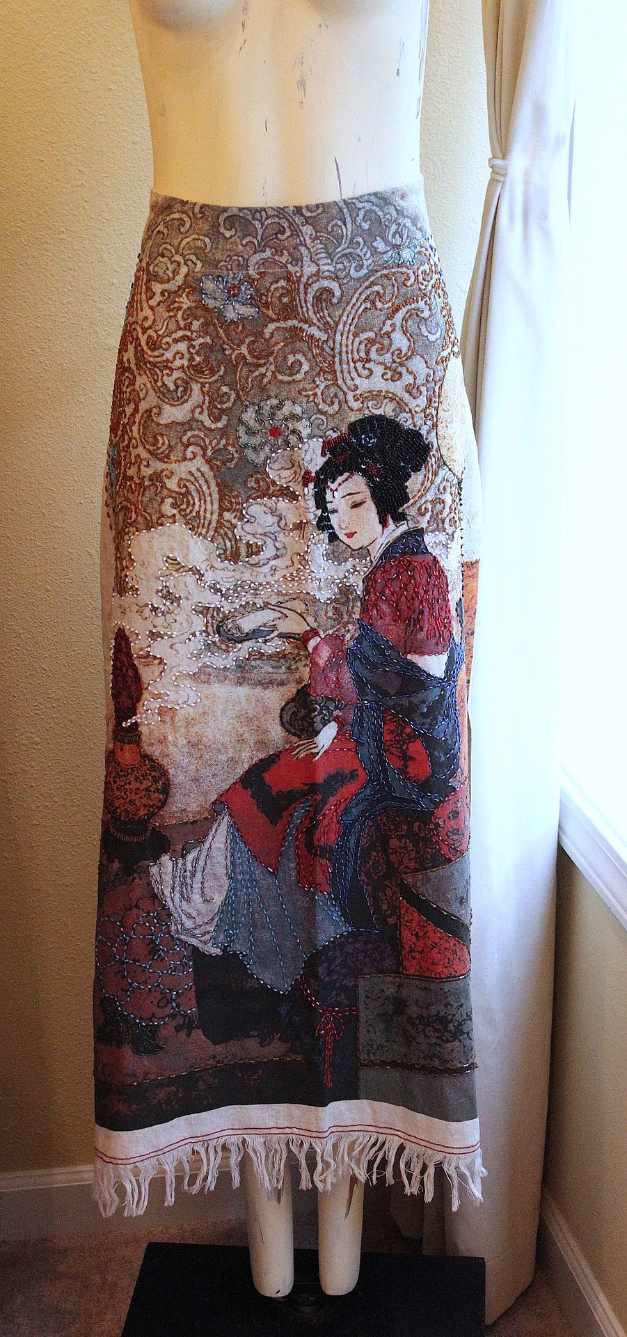 NEW! Unique Vintage NWOT Kokomo Geishi Embellished Skirt - Size L