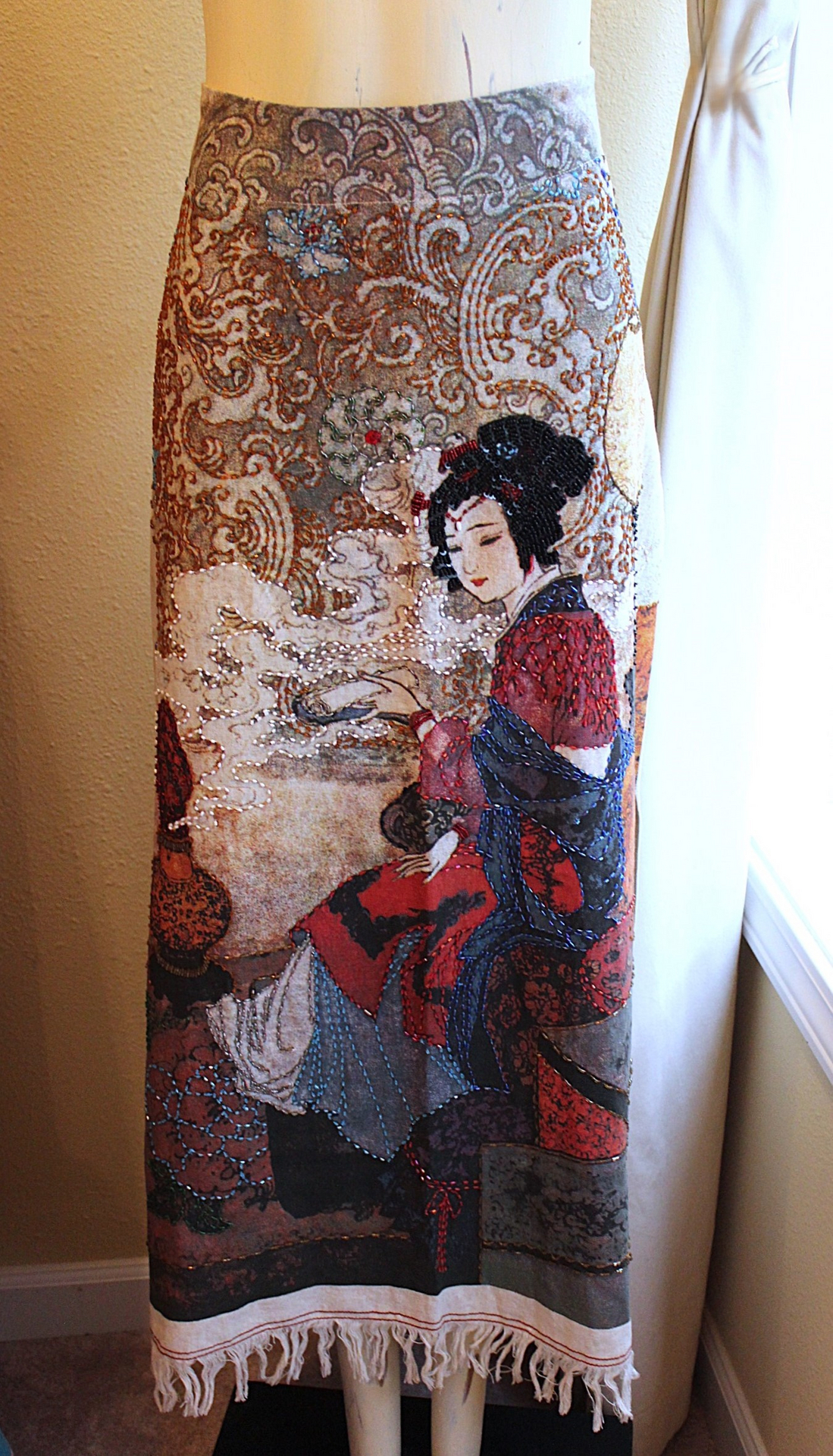 NEW! Unique Vintage NWOT Kokomo Geishi Embellished Skirt - Size L