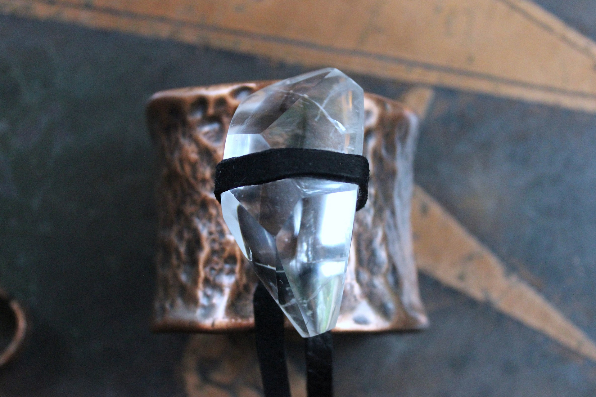 NEW! The Connection Cuff Bracelet & Ring Set with Free Form Clear Rock Quartz, Hand Wrought Hammered Copper Cuff & Ring