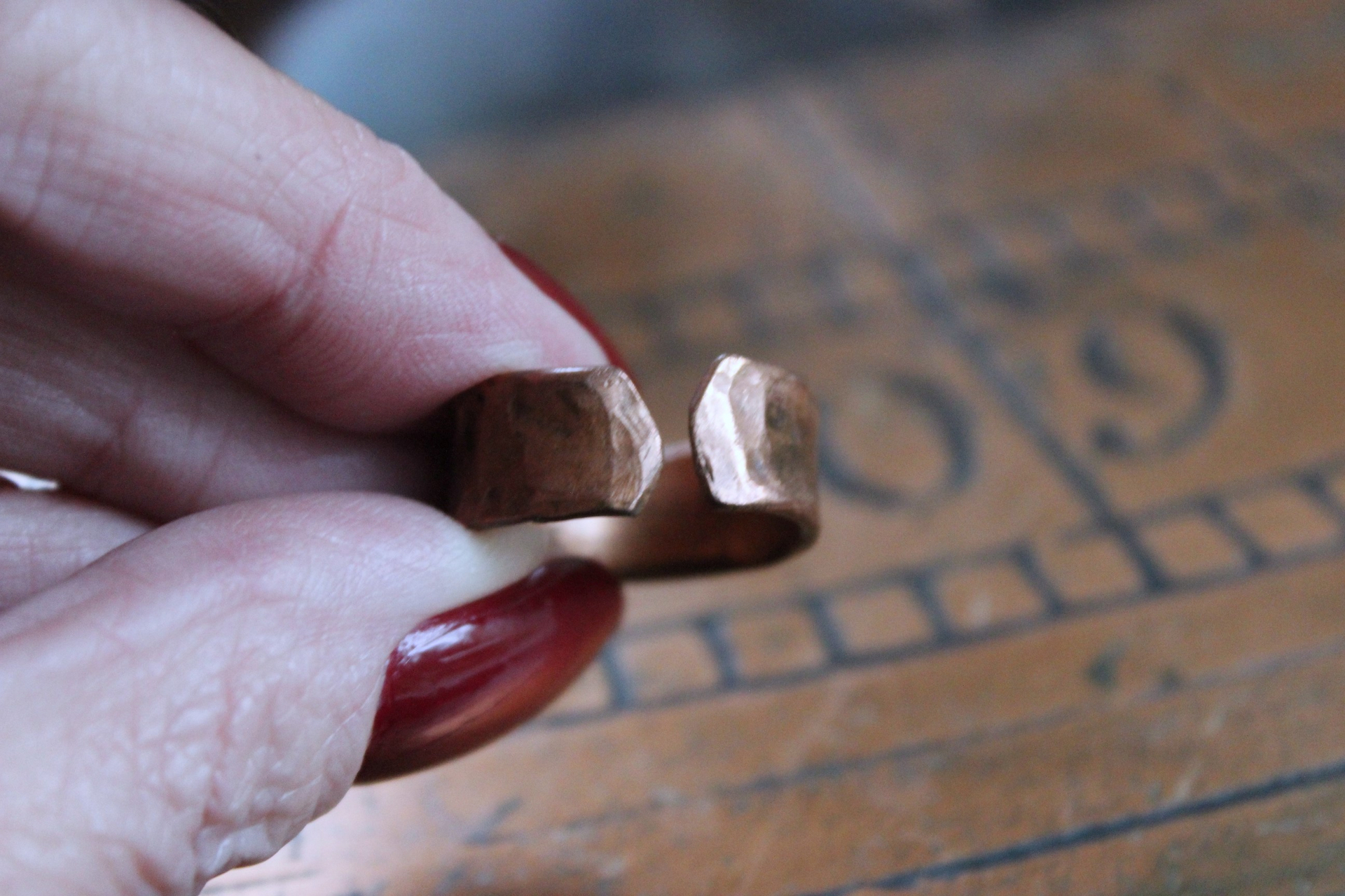 NEW! The Connection Cuff Bracelet & Ring Set with Free Form Clear Rock Quartz, Hand Wrought Hammered Copper Cuff & Ring